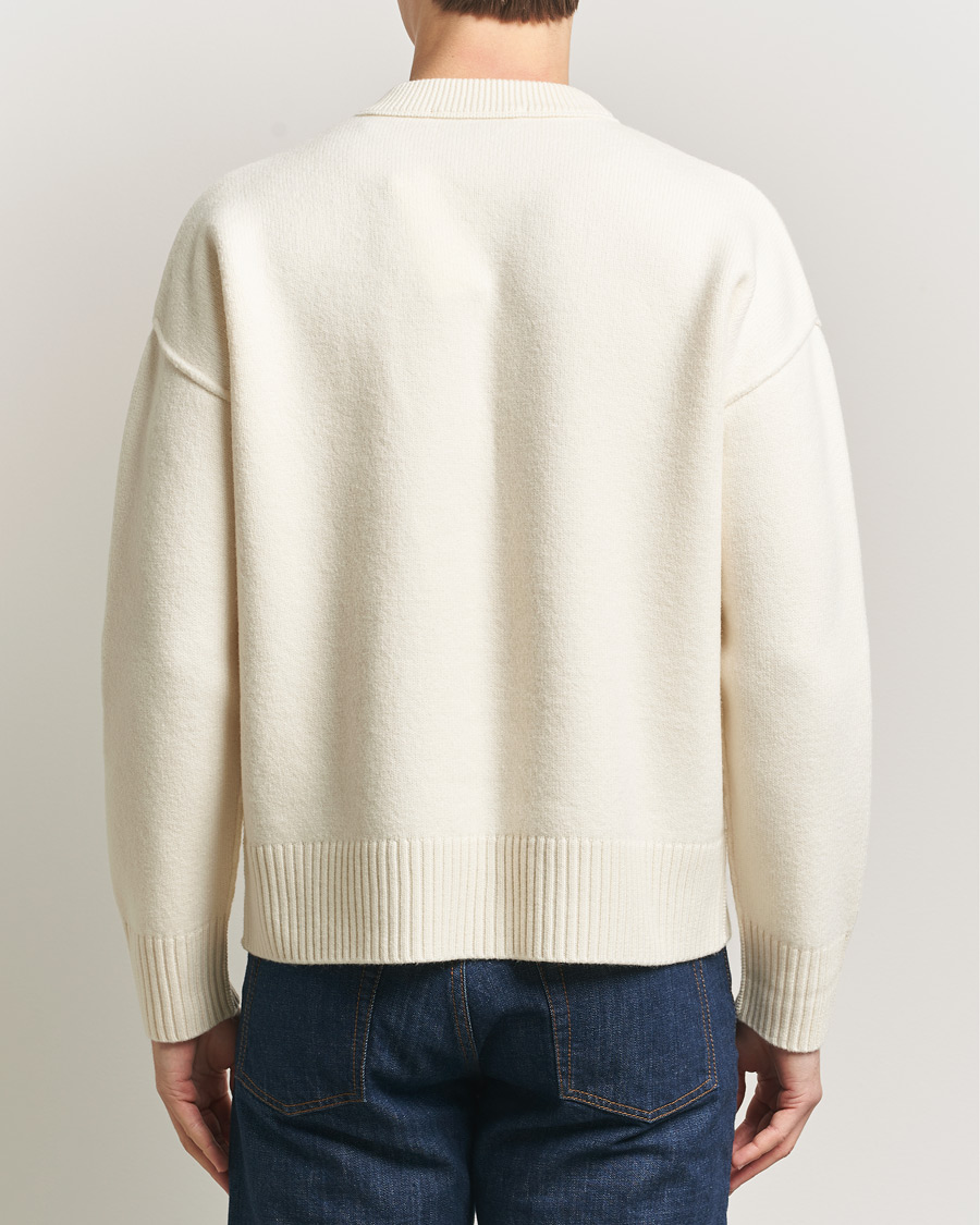 Hombres | Jerséis y prendas de punto | AMI | Big Heart Wool Sweater Ecru