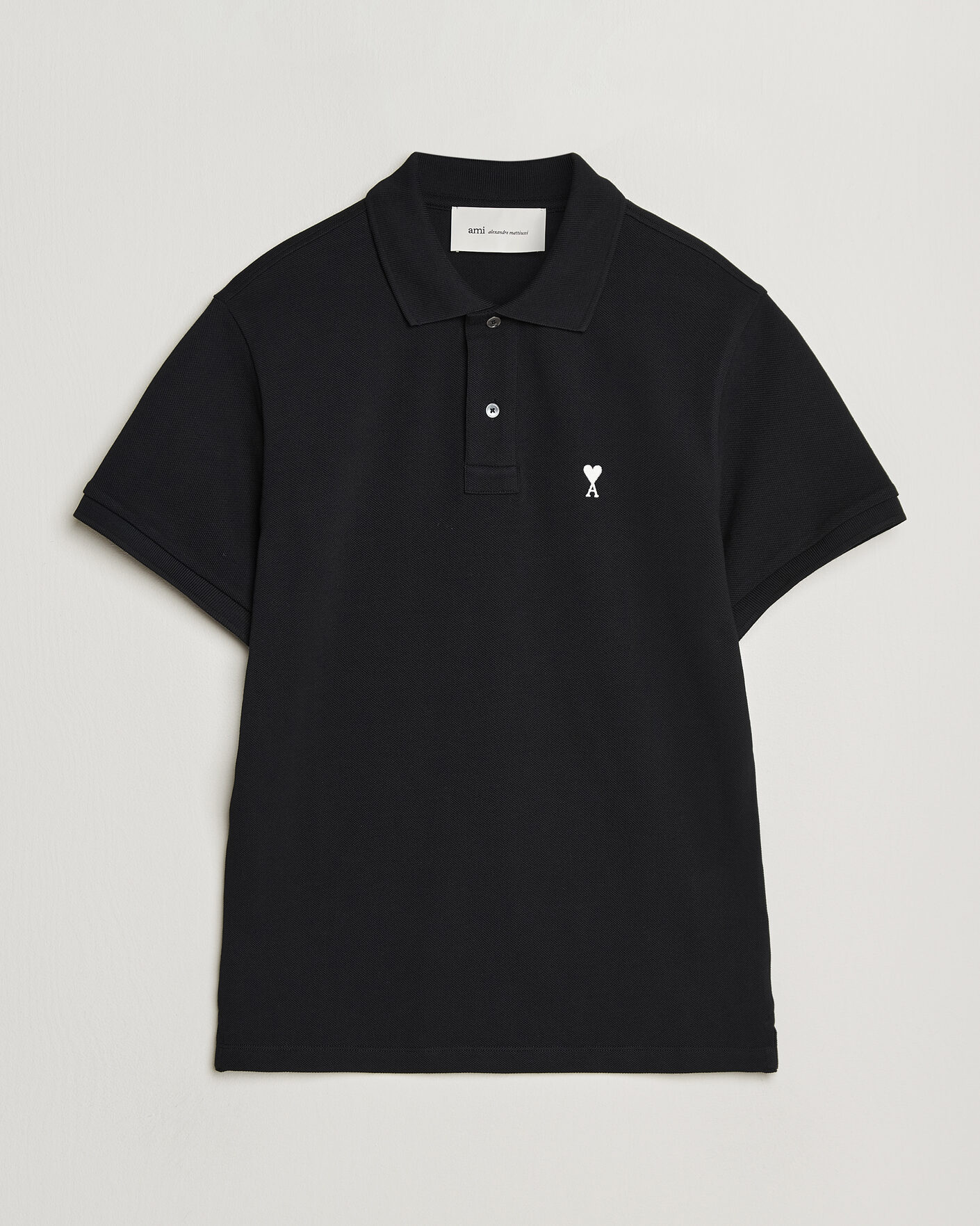 Hombres | Polos | AMI | Contrast Heart Logo Polo Black