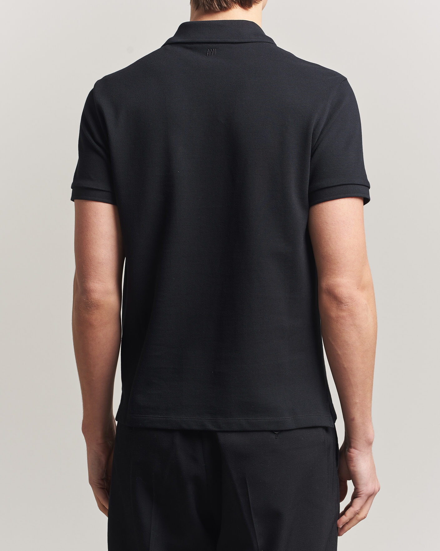 Hombres | Polos | AMI | Contrast Heart Logo Polo Black