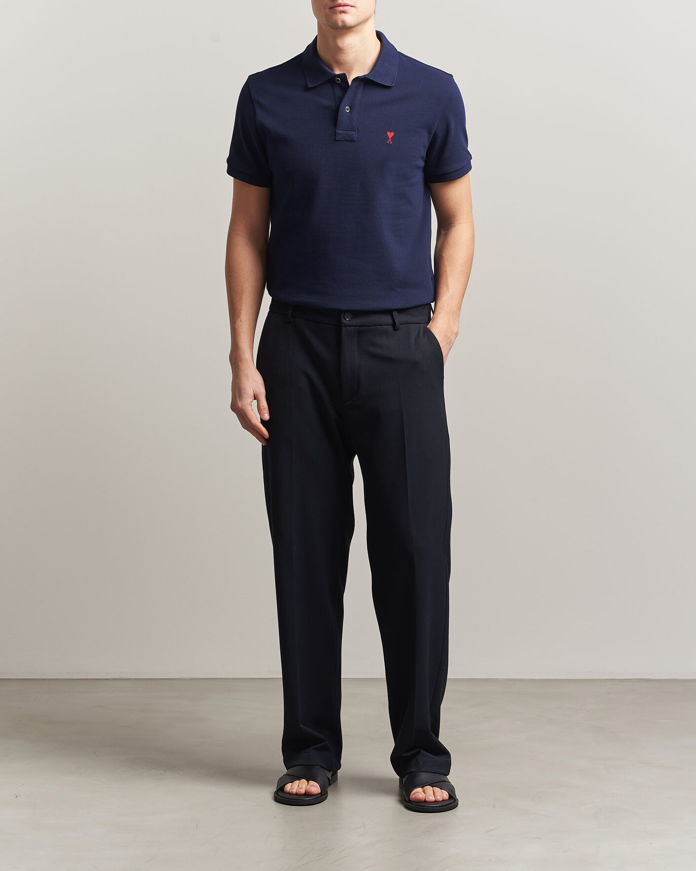 Hombres | Polos | AMI | Heart Logo Polo Navy