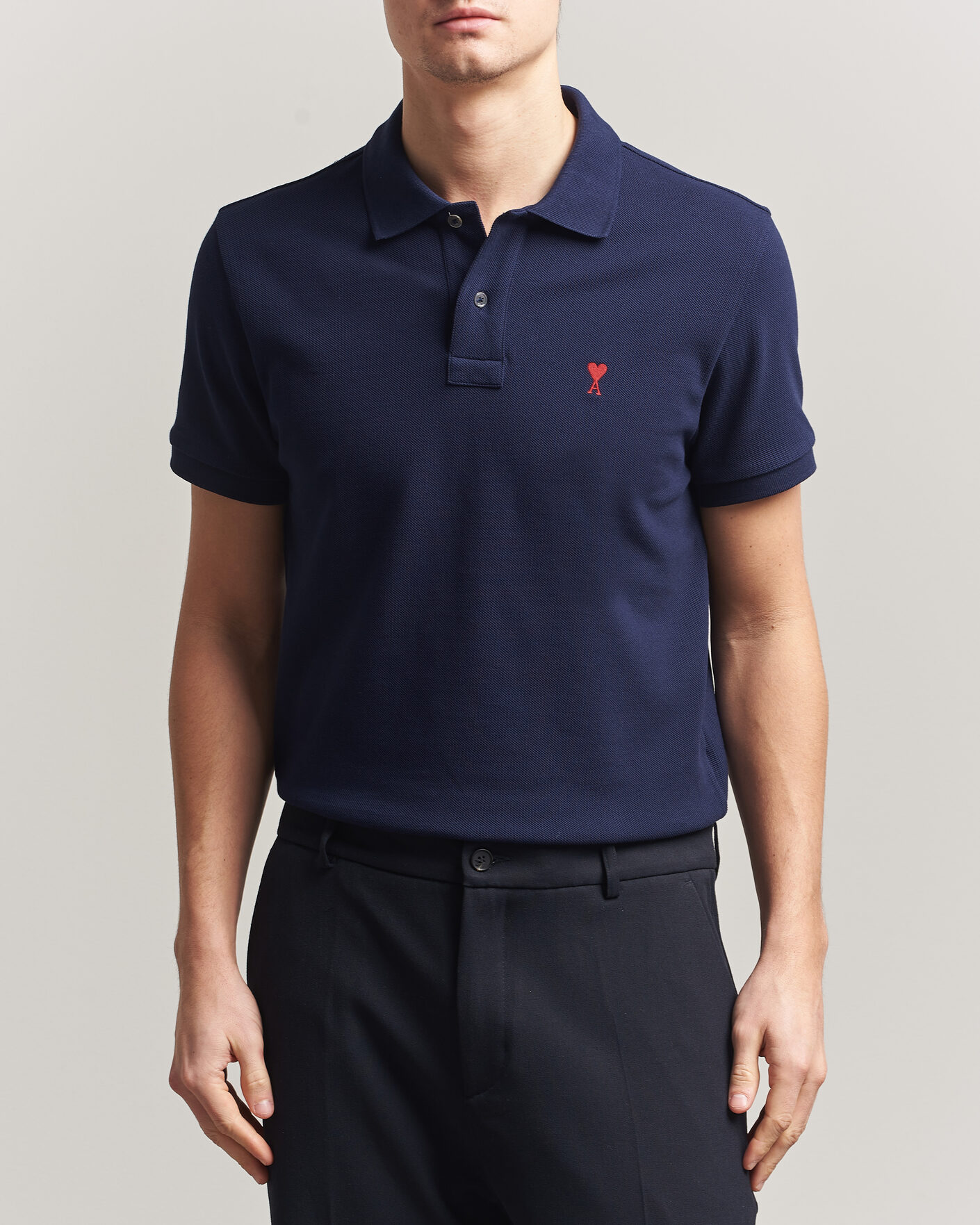 Hombres | Polos | AMI | Heart Logo Polo Navy