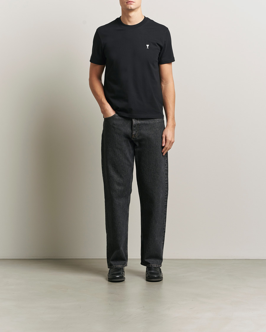 Hombres | Camisetas | AMI | Contrast Heart Logo T-Shirt Black