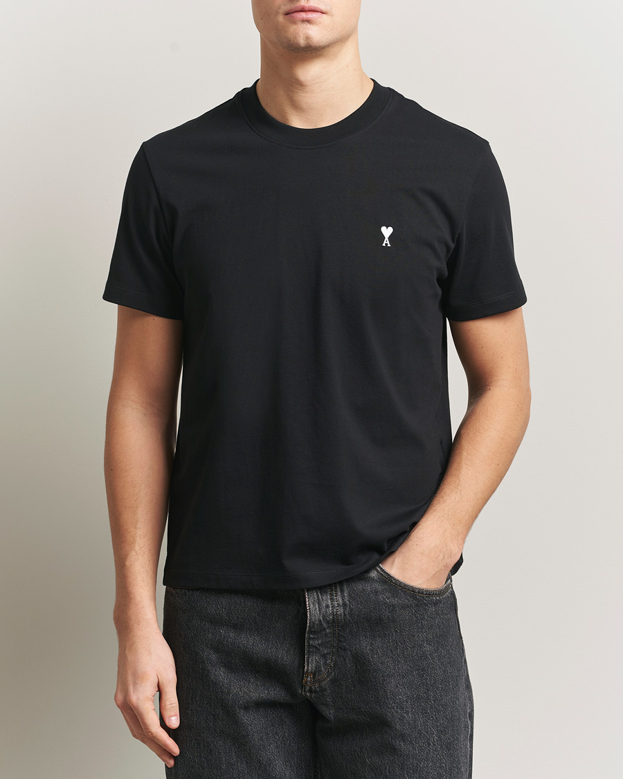 Hombres | Camisetas | AMI | Contrast Heart Logo T-Shirt Black