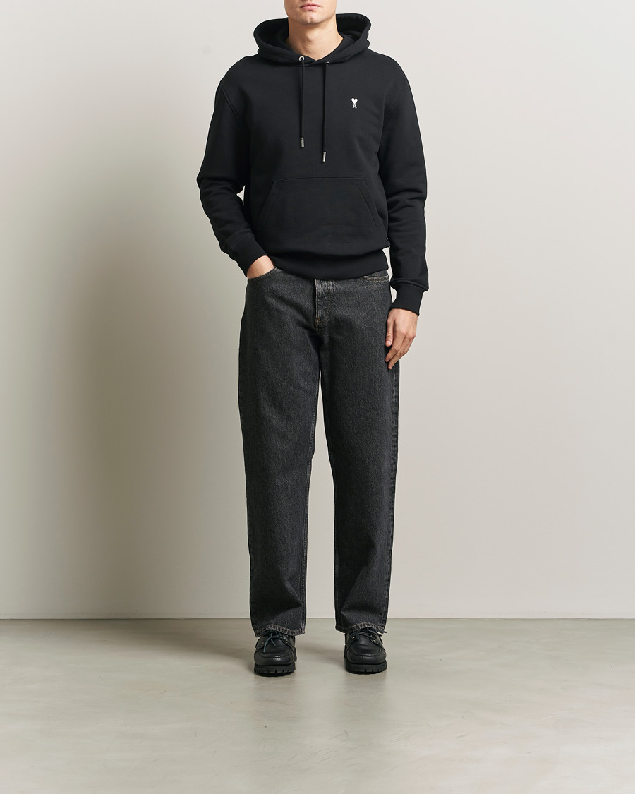 Hombres | Jerséis y prendas de punto | AMI | Contrast Heart Logo Hoodie Black