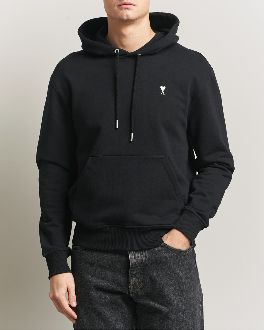 Hombres | Jerséis y prendas de punto | AMI | Contrast Heart Logo Hoodie Black