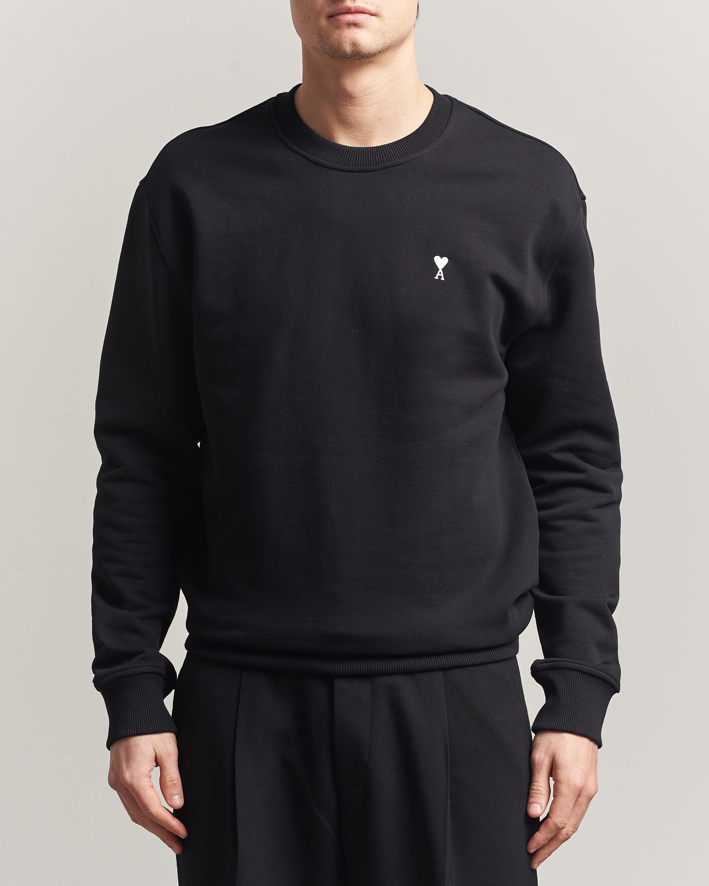 Hombres | Jerséis y prendas de punto | AMI | Contrast Heart Logo Sweatshirt Black