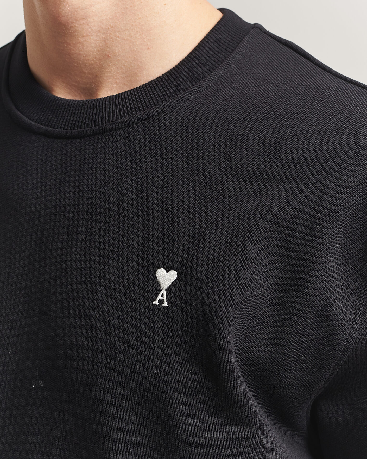 Hombres | Jerséis y prendas de punto | AMI | Contrast Heart Logo Sweatshirt Black