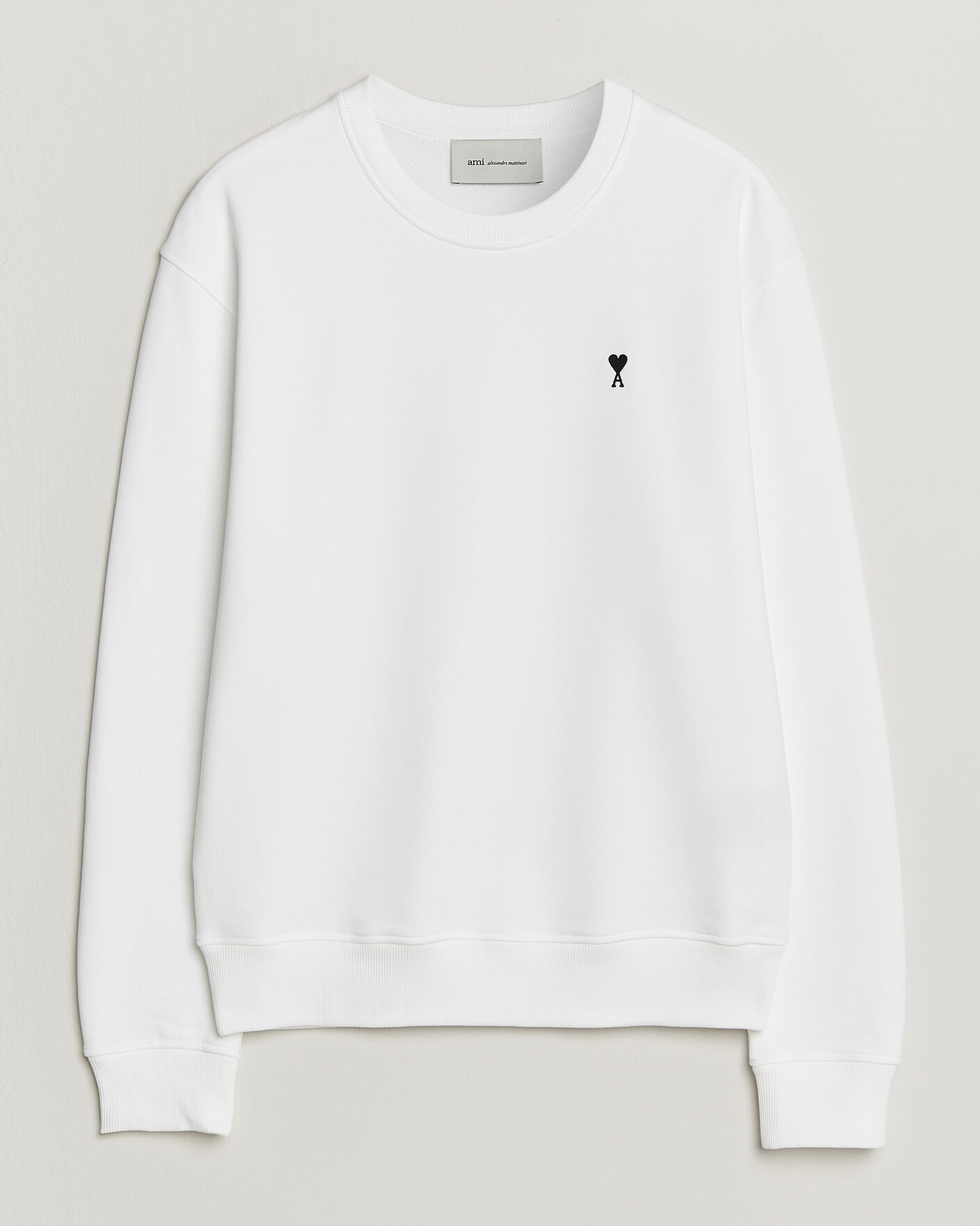 Hombres | Jerséis y prendas de punto | AMI | Contrast Heart Logo Sweatshirt White