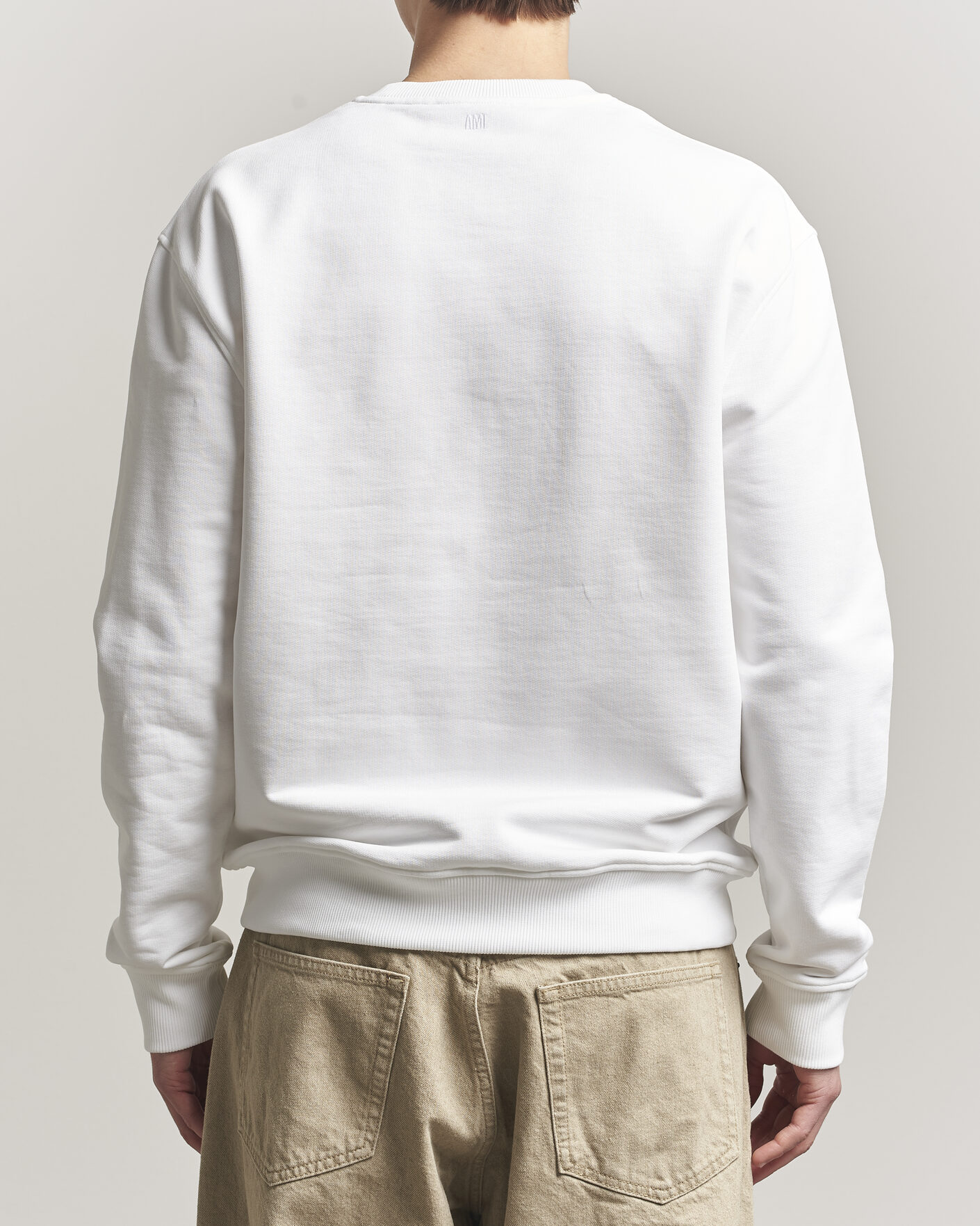 Hombres | Jerséis y prendas de punto | AMI | Contrast Heart Logo Sweatshirt White