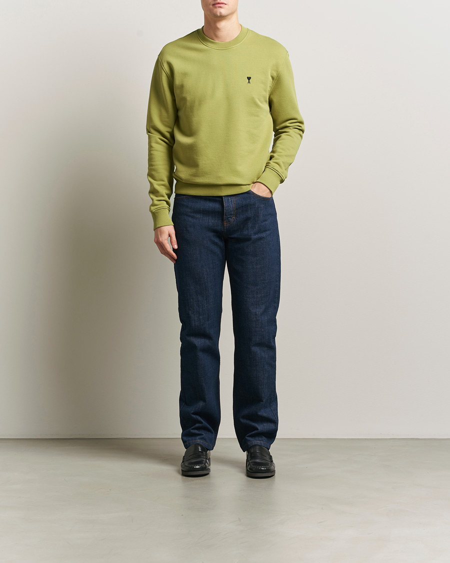 Hombres | Jerséis y prendas de punto | AMI | Contrast Heart Logo Sweatshirt Matcha