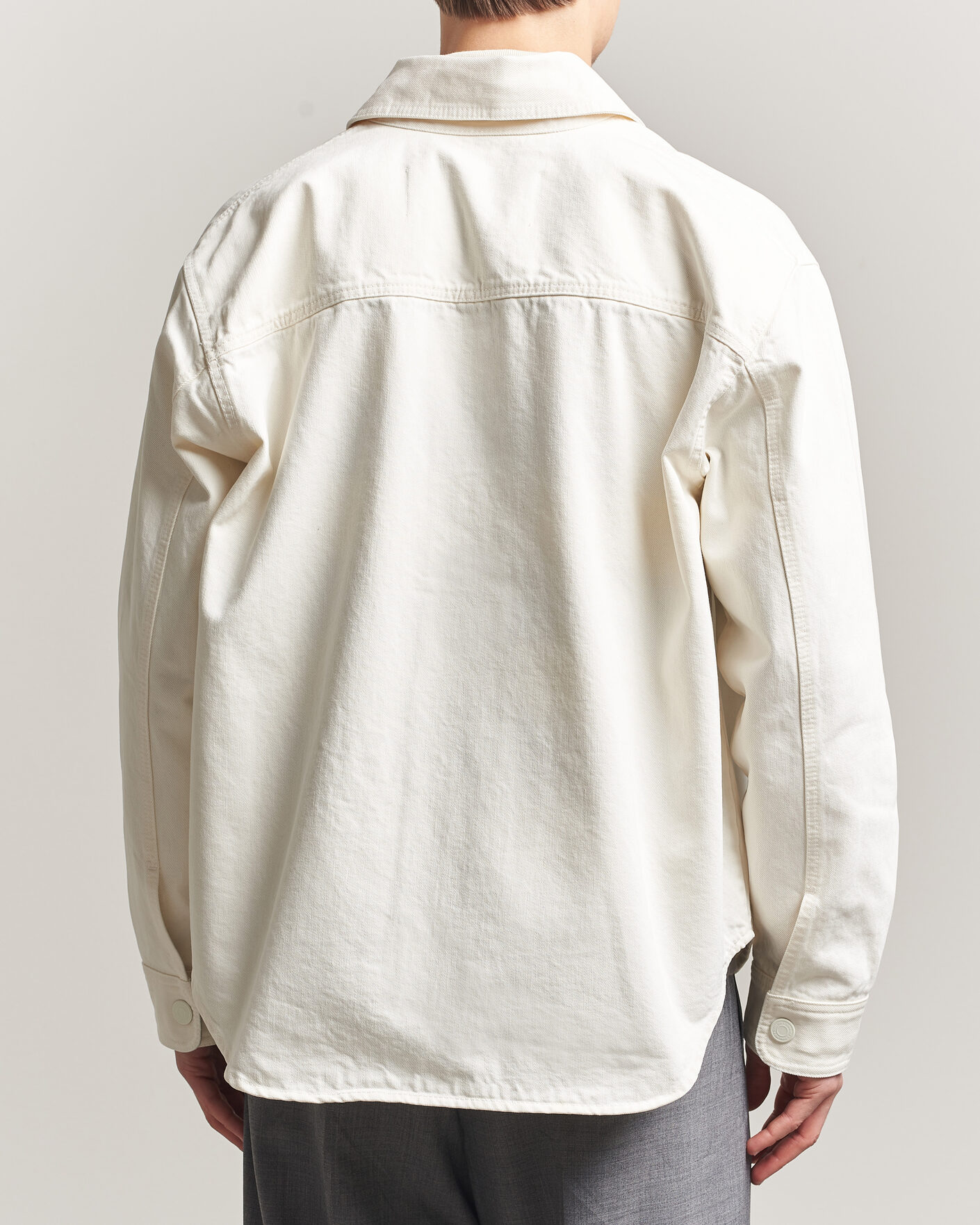 Hombres | Camisas | AMI | Cotton Twill Overshirt Creme