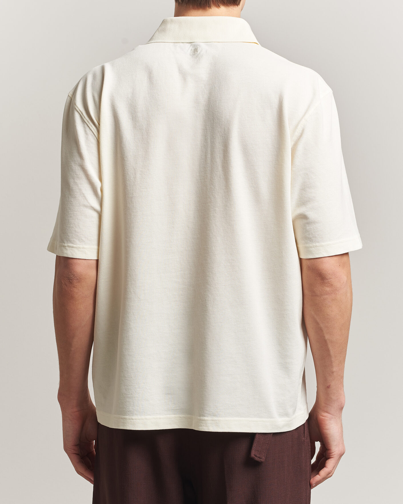 Hombres | Polos | AMI | Knitted Heart Logo Polo Creme