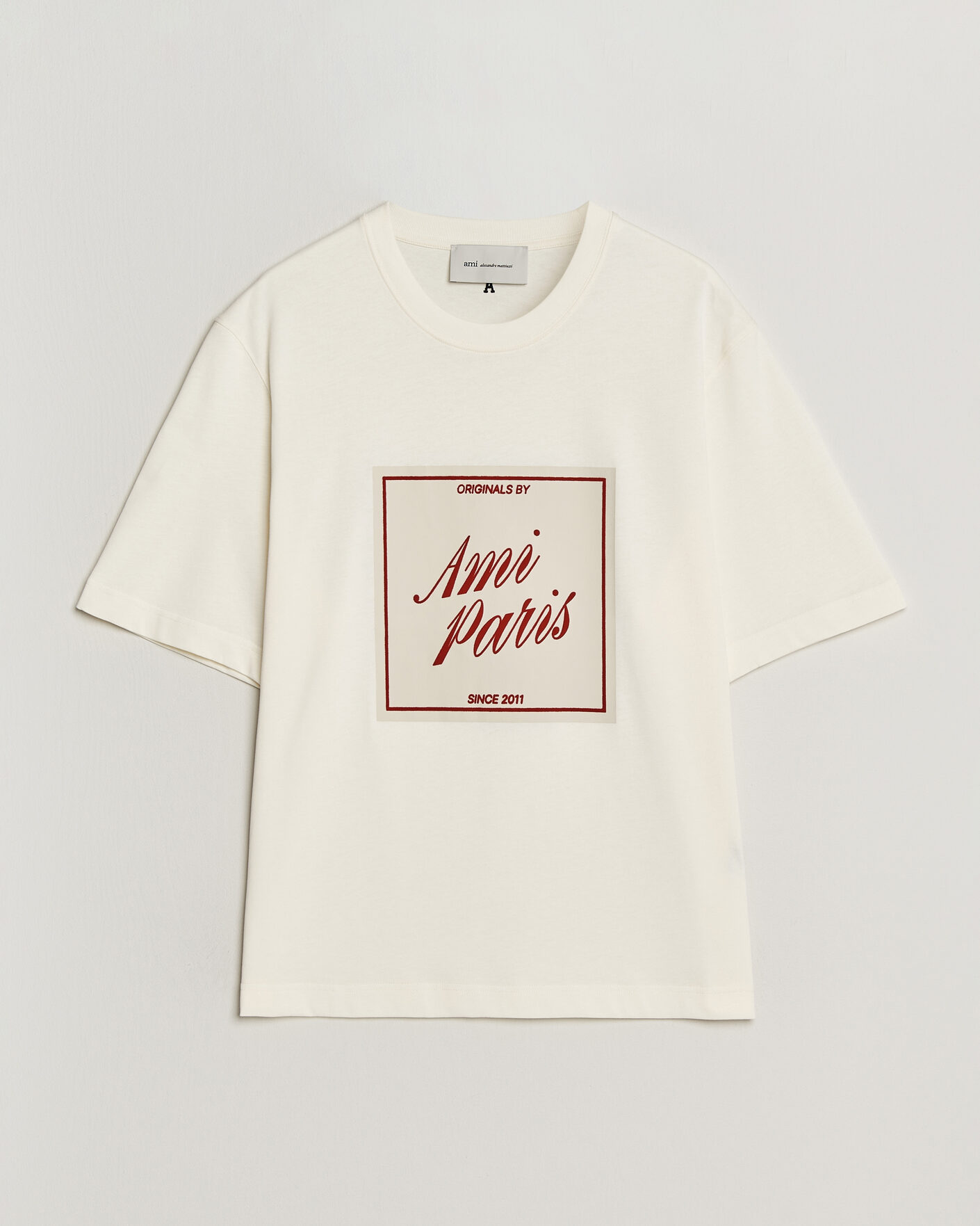 Hombres | Camisetas | AMI | Boxy Fit Printed T-Shirt Creme
