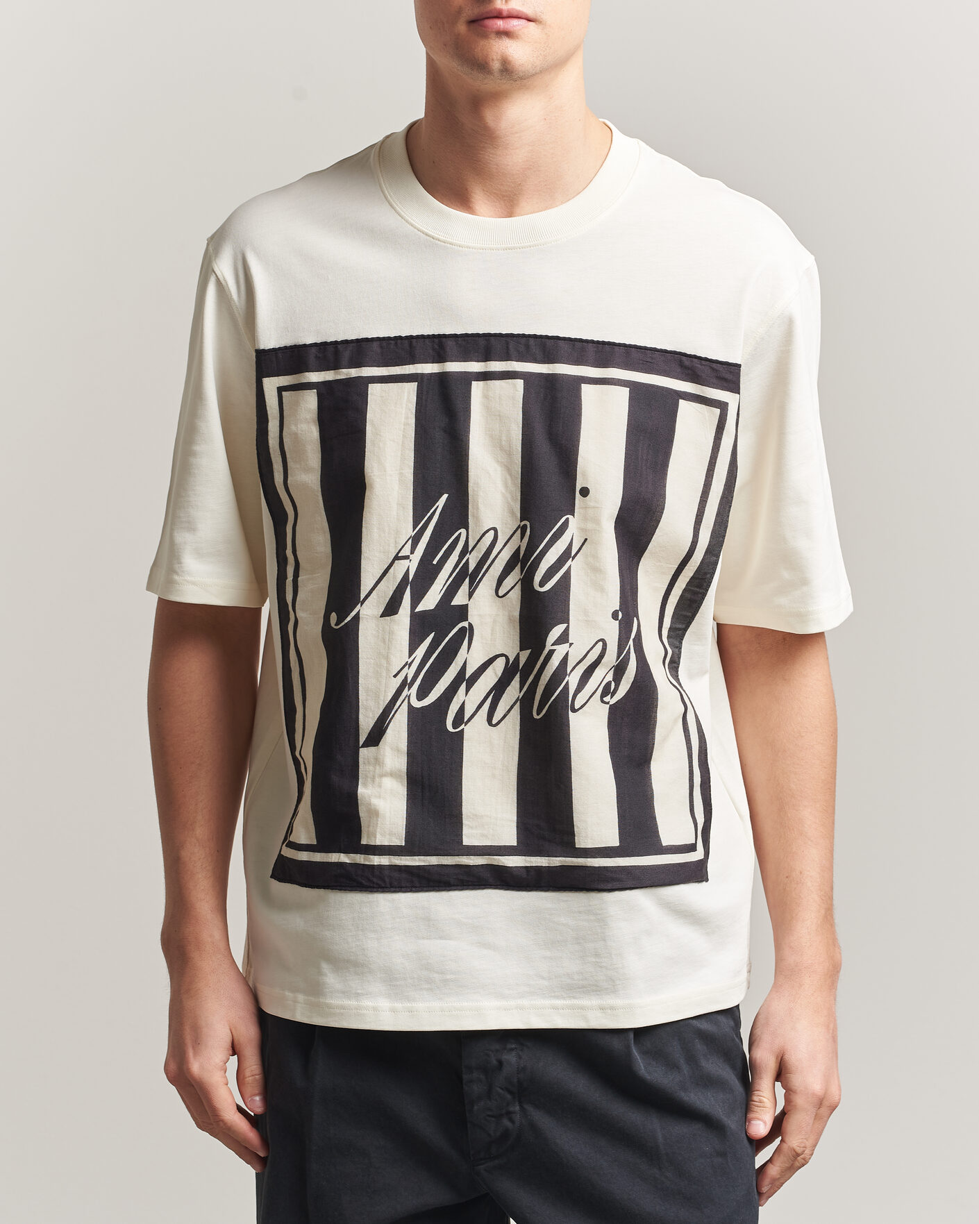 Hombres | Camisetas | AMI | Boxy Fit Printed T-Shirt Creme