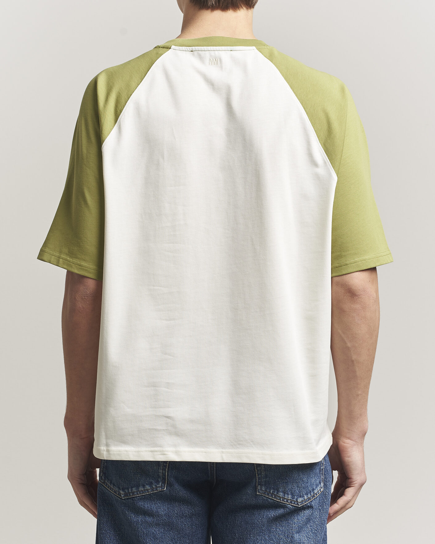 Hombres | Camisetas | AMI | Knitted Heart Logo T-Shirt Creme/Matcha