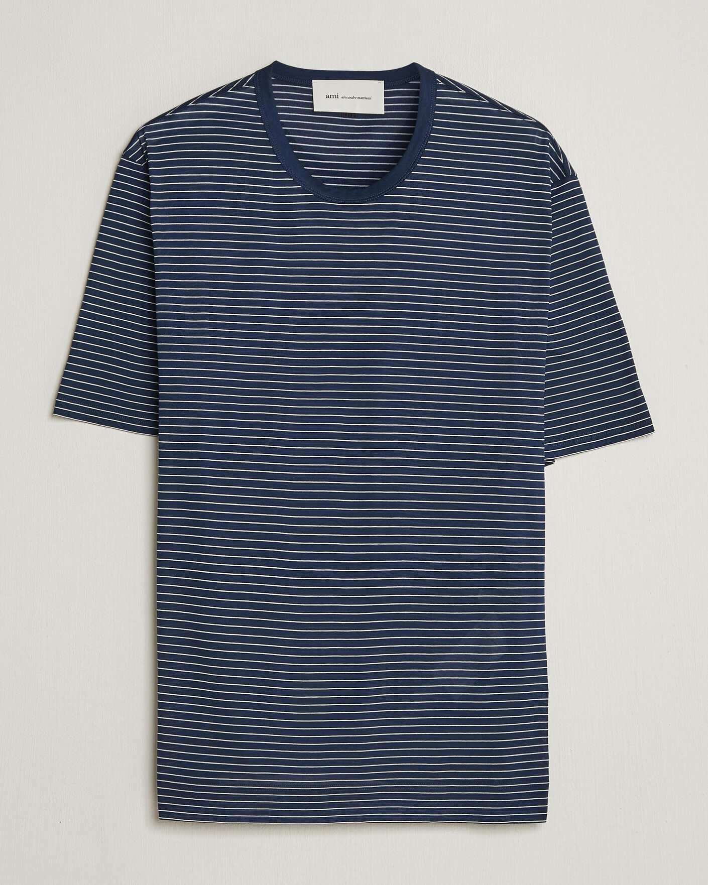 Hombres | Camisetas | AMI | Striped T-Shirt Navy/White