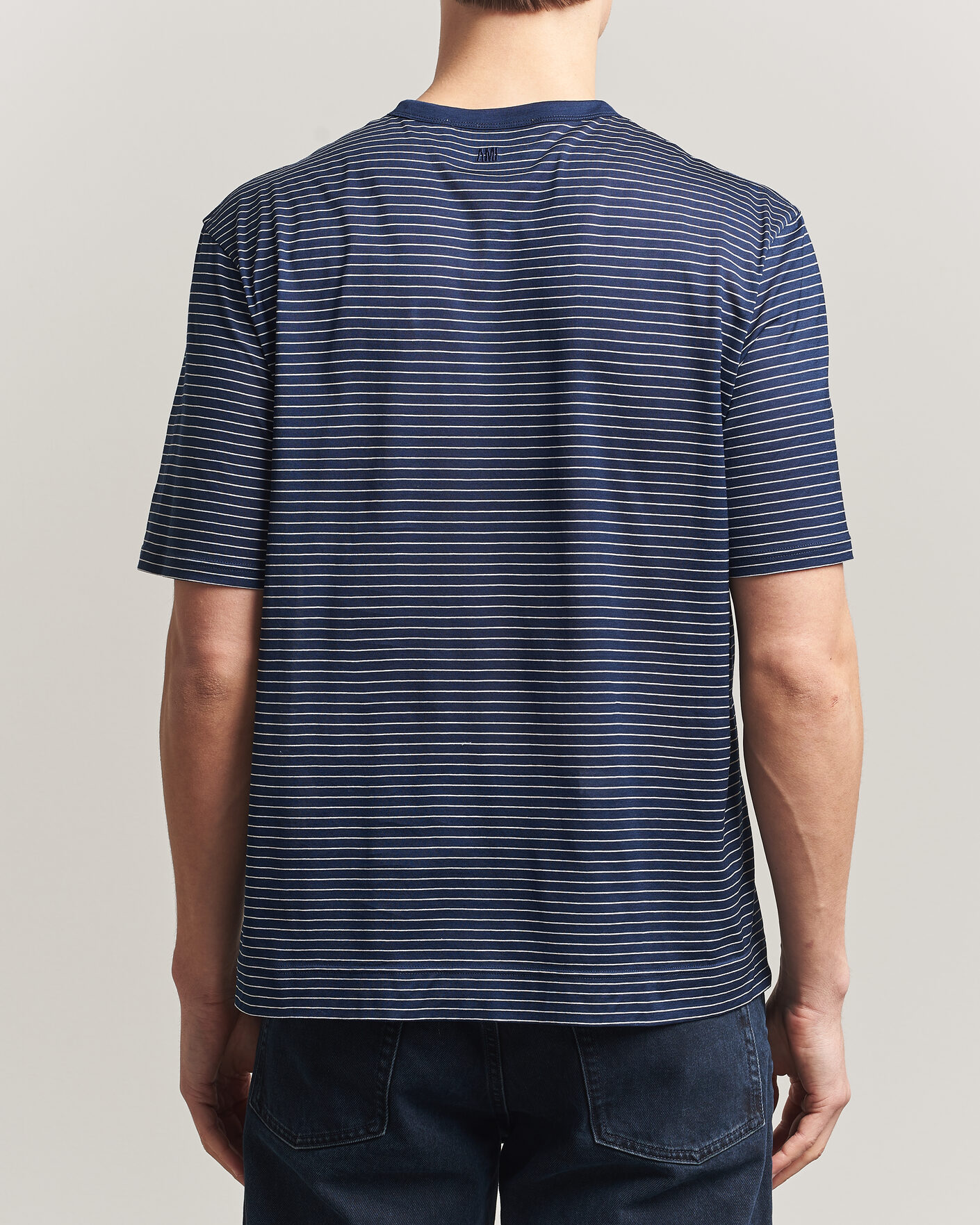 Hombres | Camisetas | AMI | Striped T-Shirt Navy/White