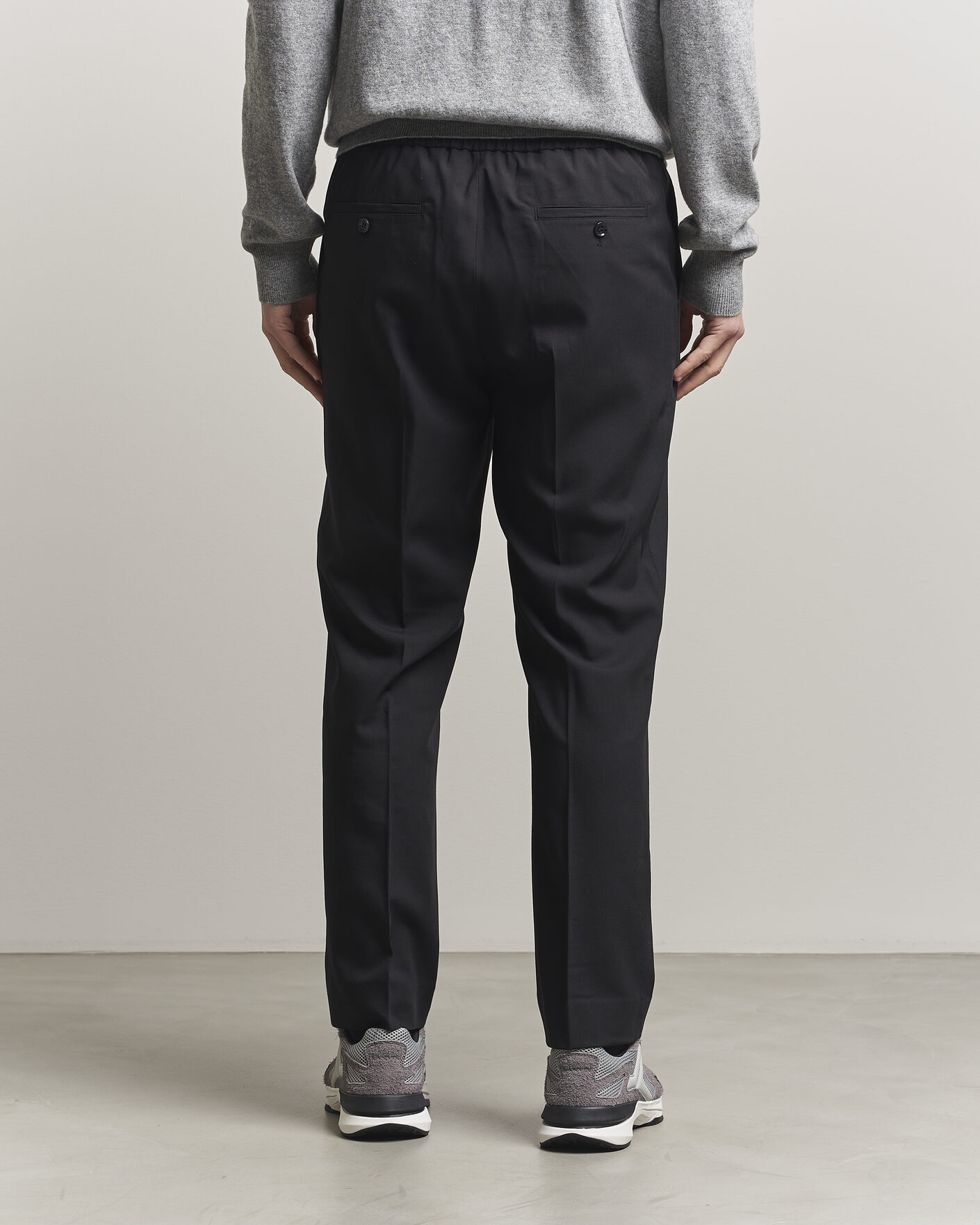 Hombres | Pantalones | AMI | Wool Drawstring Trousers Black