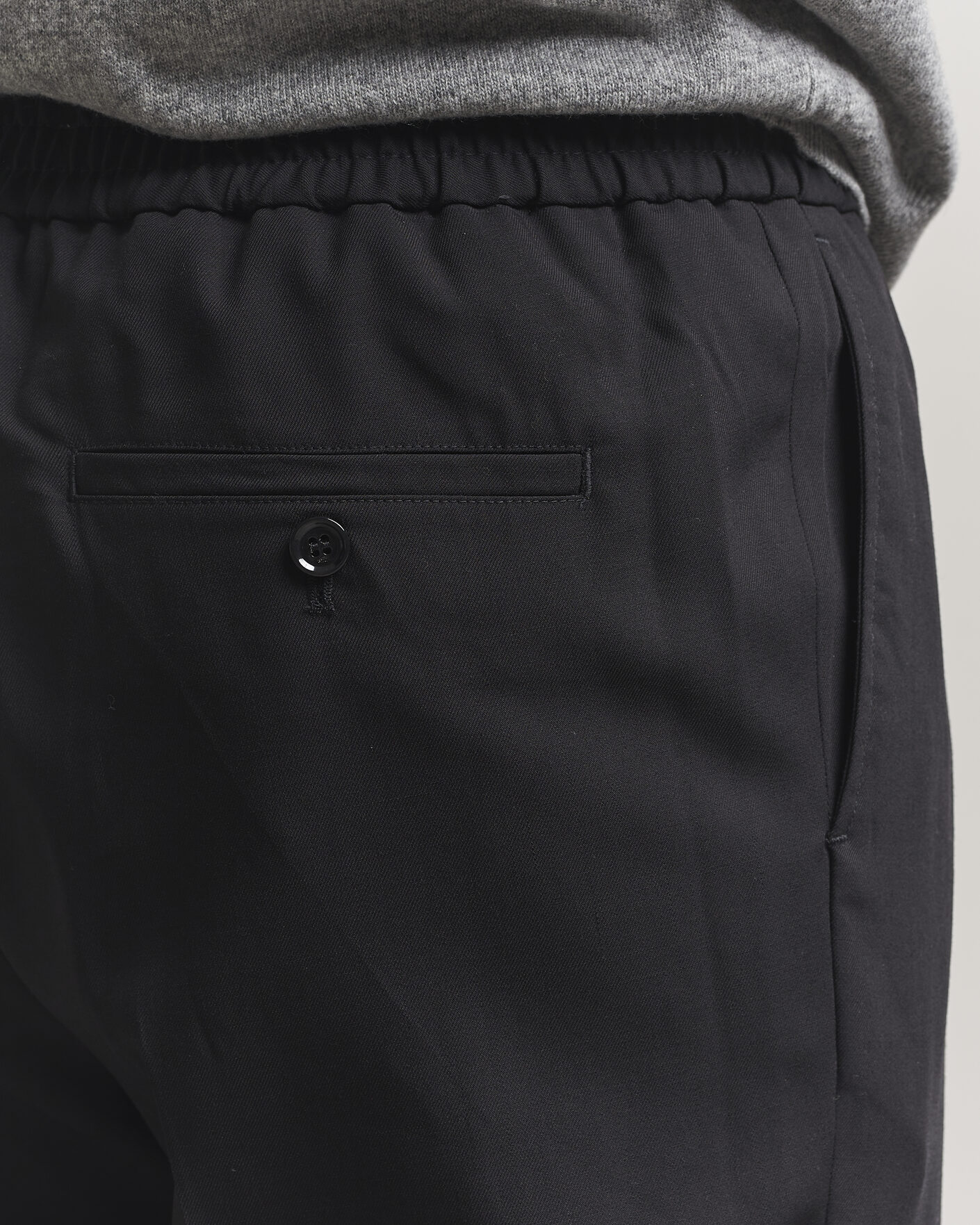 Hombres | Pantalones | AMI | Wool Drawstring Trousers Black