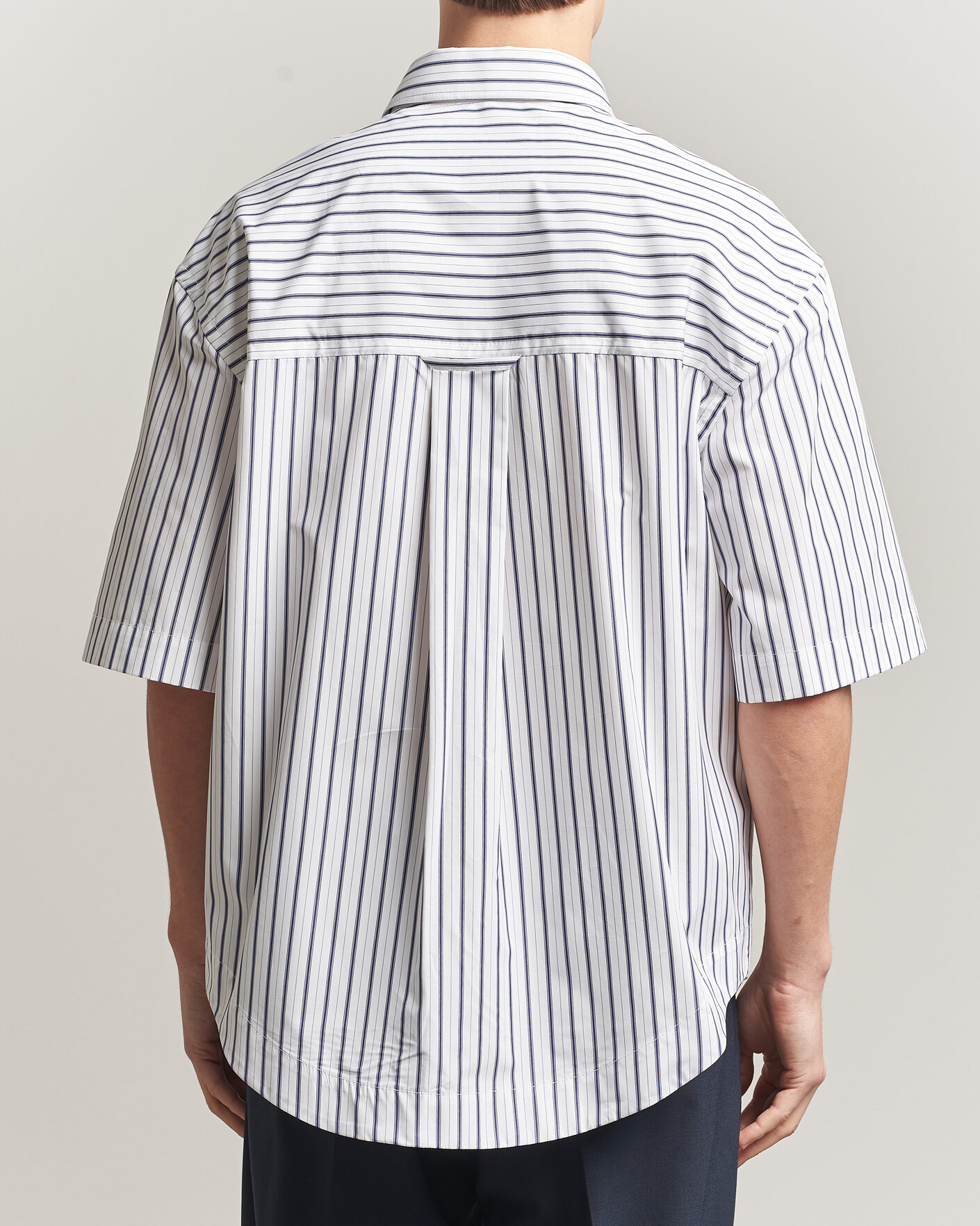 Hombres | Camisas | AMI | Short Sleeve Camp Collar Shirt White/Blue