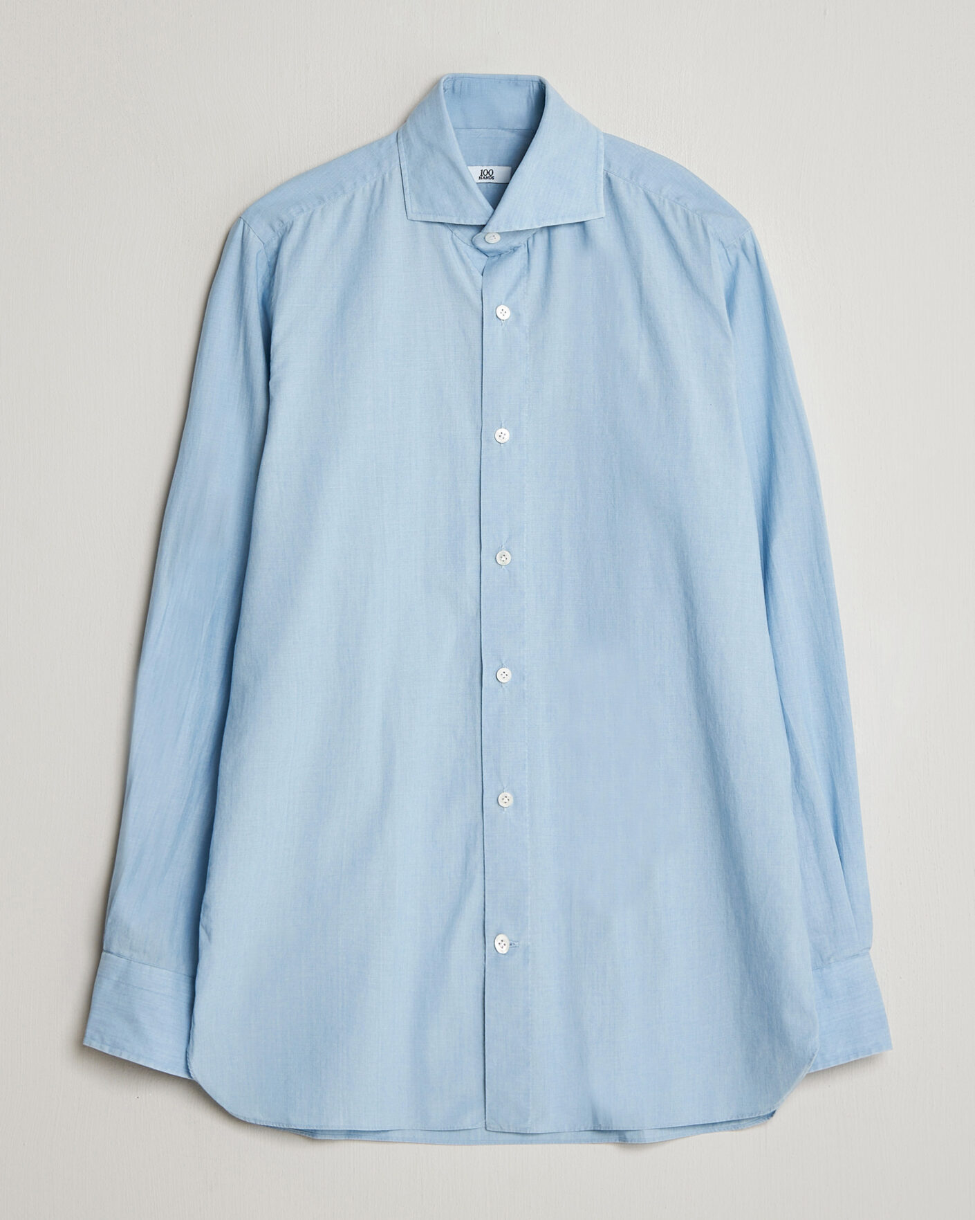 Hombres | Camisas | 100Hands | Light Cotton Voile Denim Shirt Blue