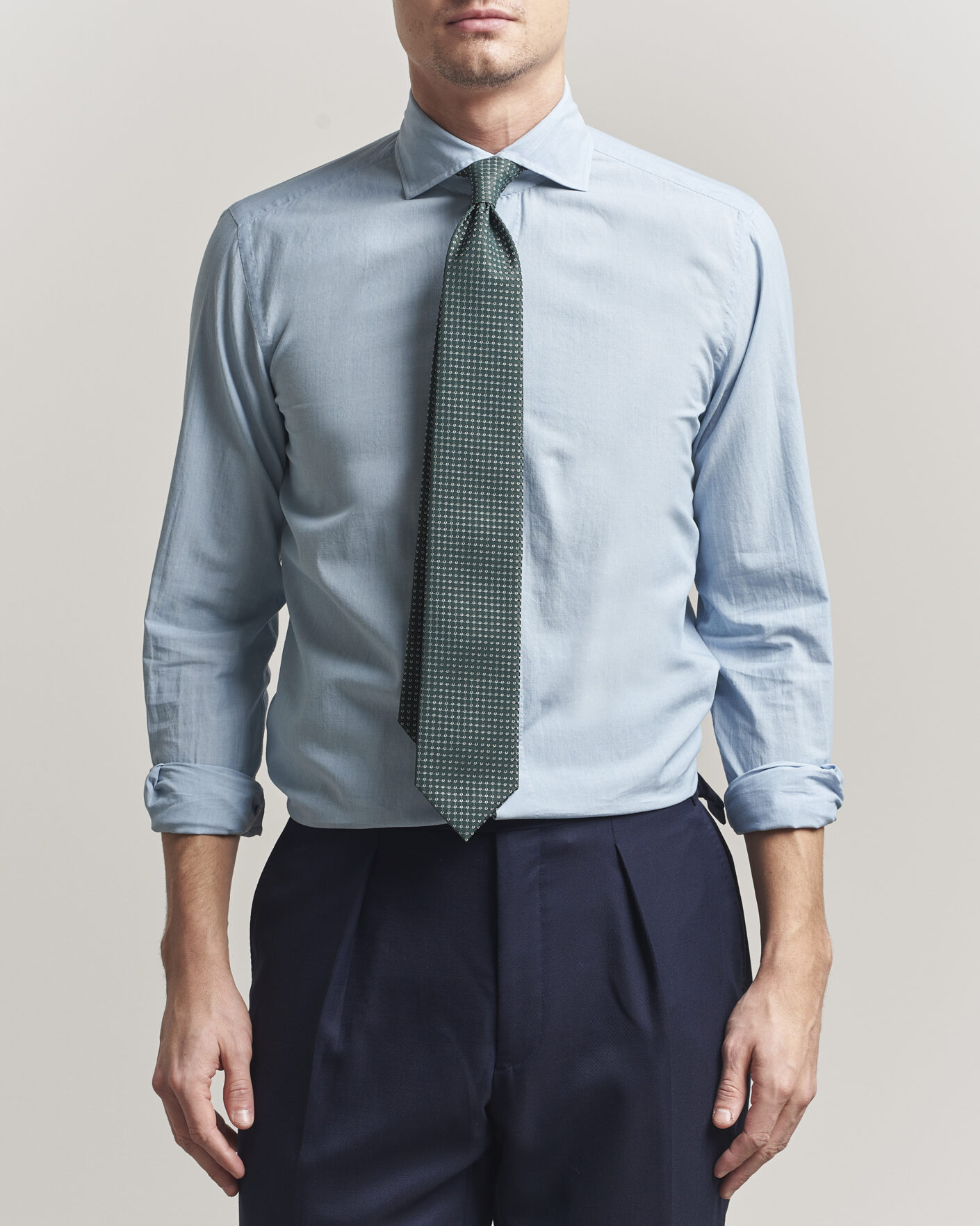 Hombres | Camisas | 100Hands | Light Cotton Voile Denim Shirt Blue