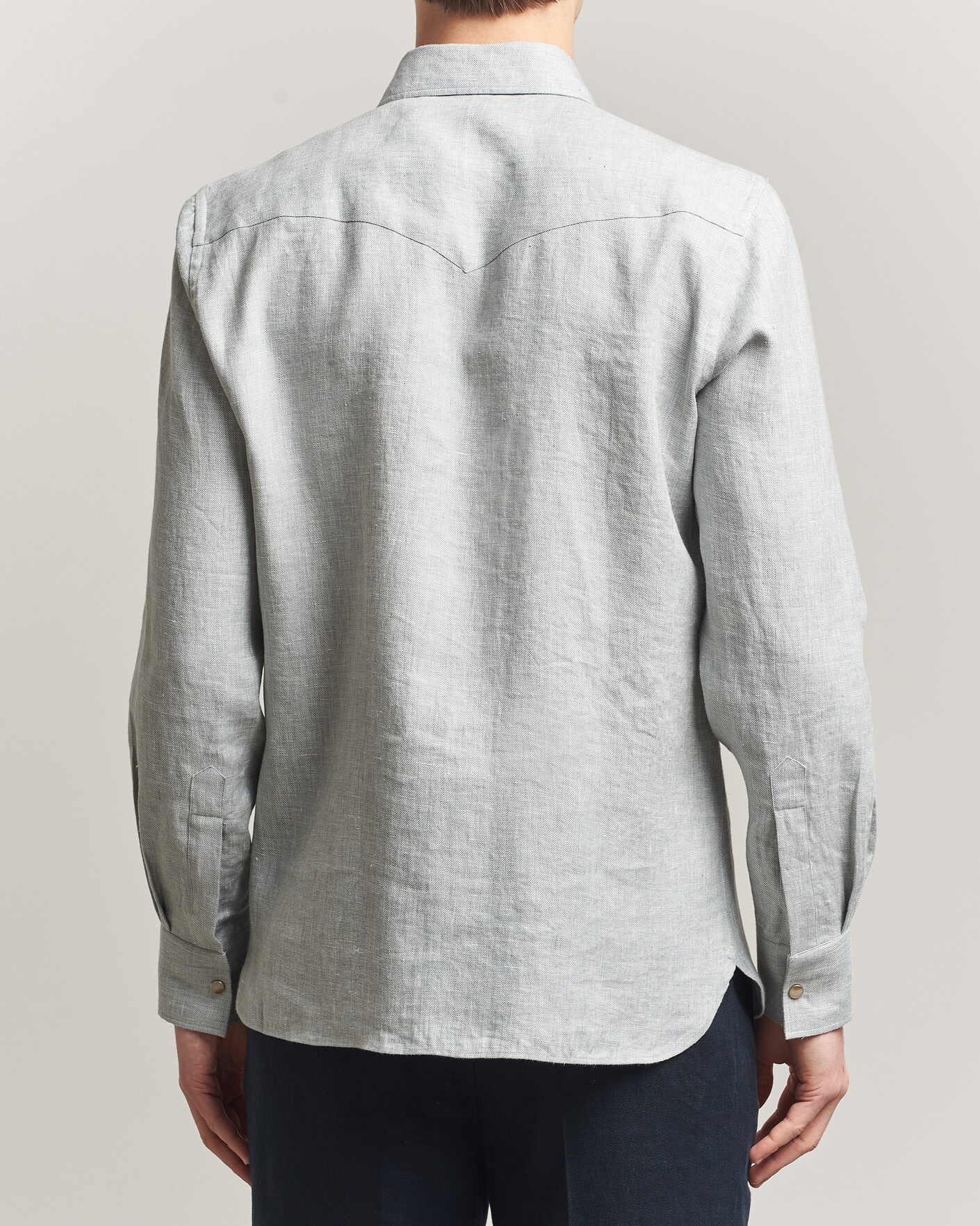 Hombres | Camisas | 100Hands | Two Pocket Western Linen Shirt Mint Green