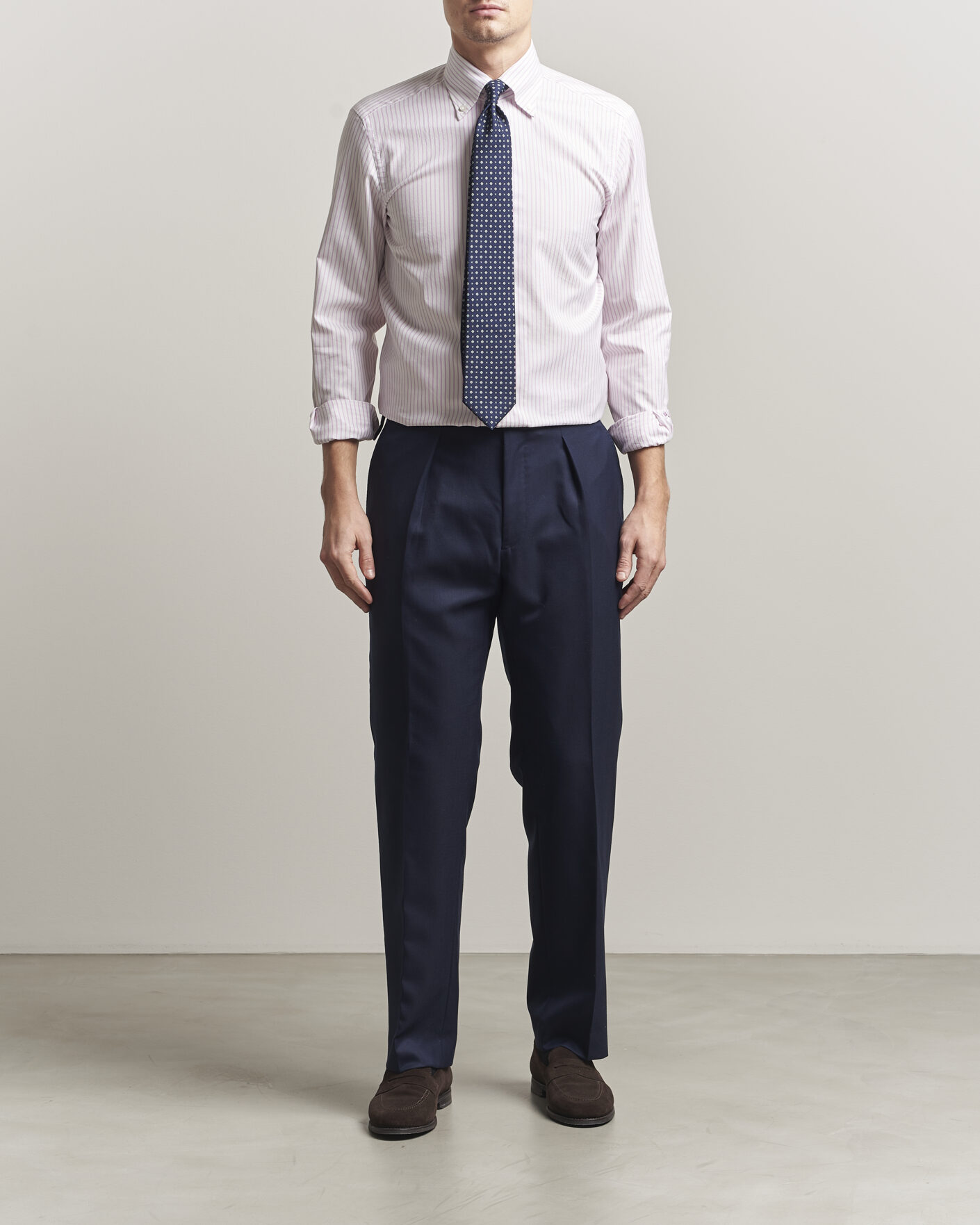 Hombres | Camisas | 100Hands | Washed Striped Oxford Shirt Lavender