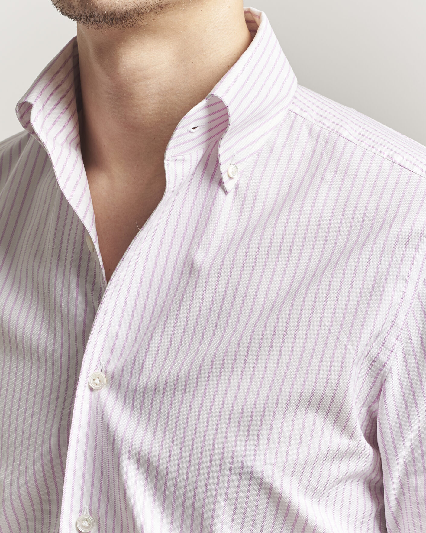 Hombres | Camisas | 100Hands | Washed Striped Oxford Shirt Lavender