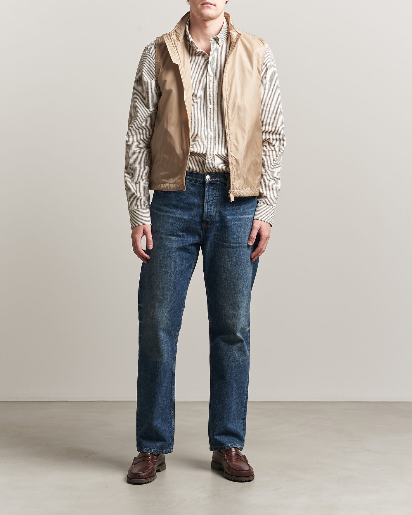 Hombres | Chalecos | Aspesi | Vernes Nylon Gilet Beige
