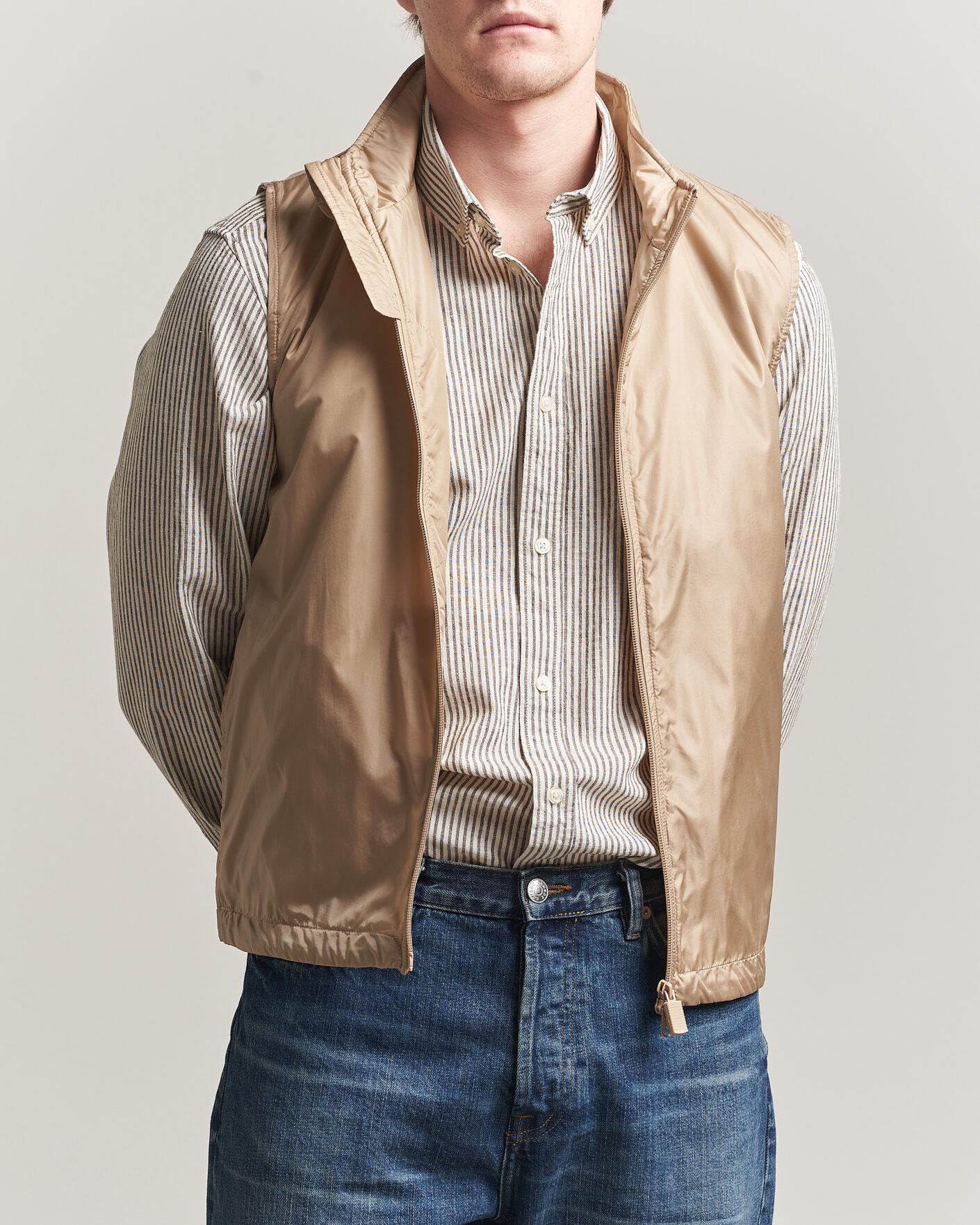 Hombres | Chalecos | Aspesi | Vernes Nylon Gilet Beige