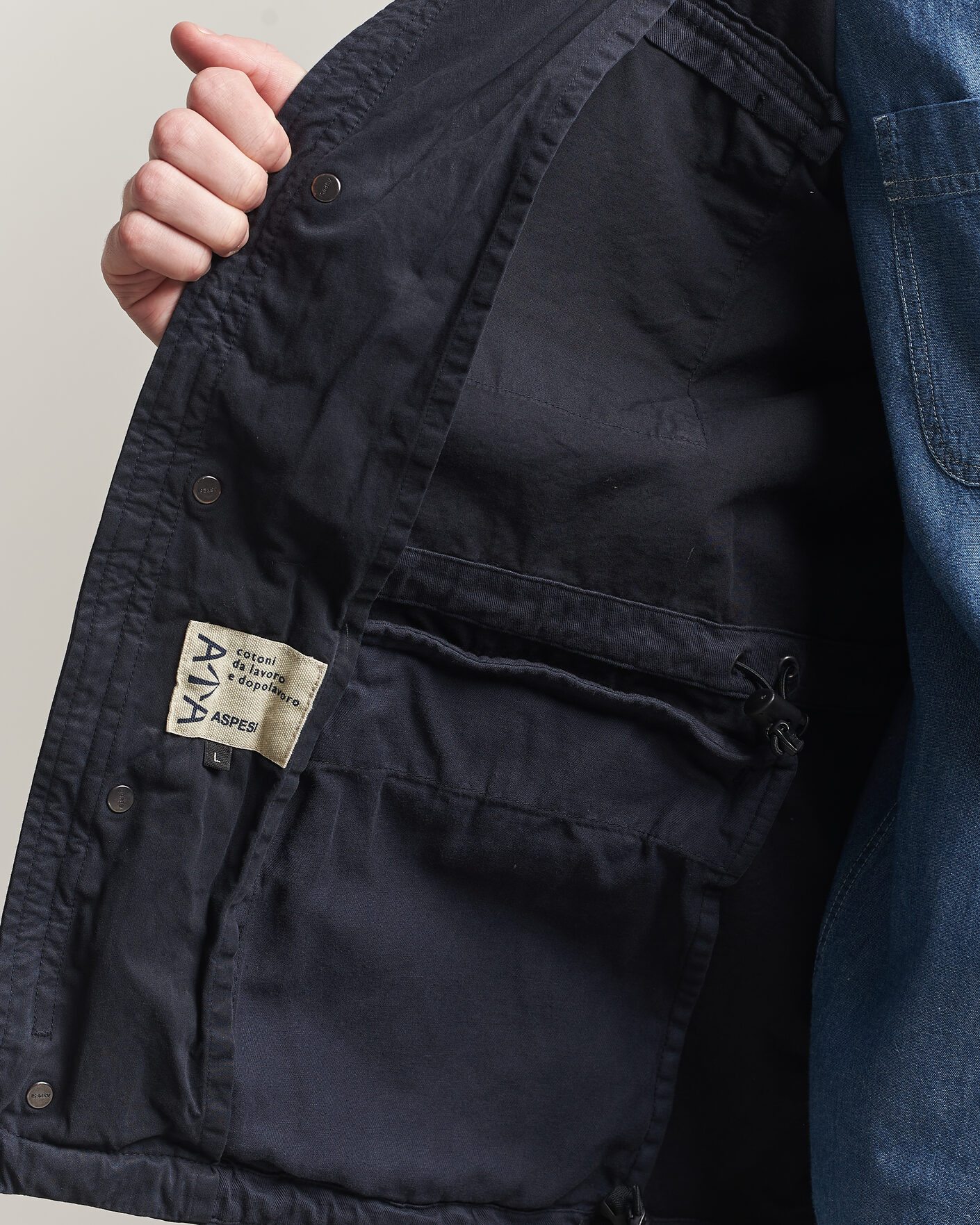 Hombres | Abrigos y chaquetas | Aspesi | Washed Cotton Field Jacket Navy