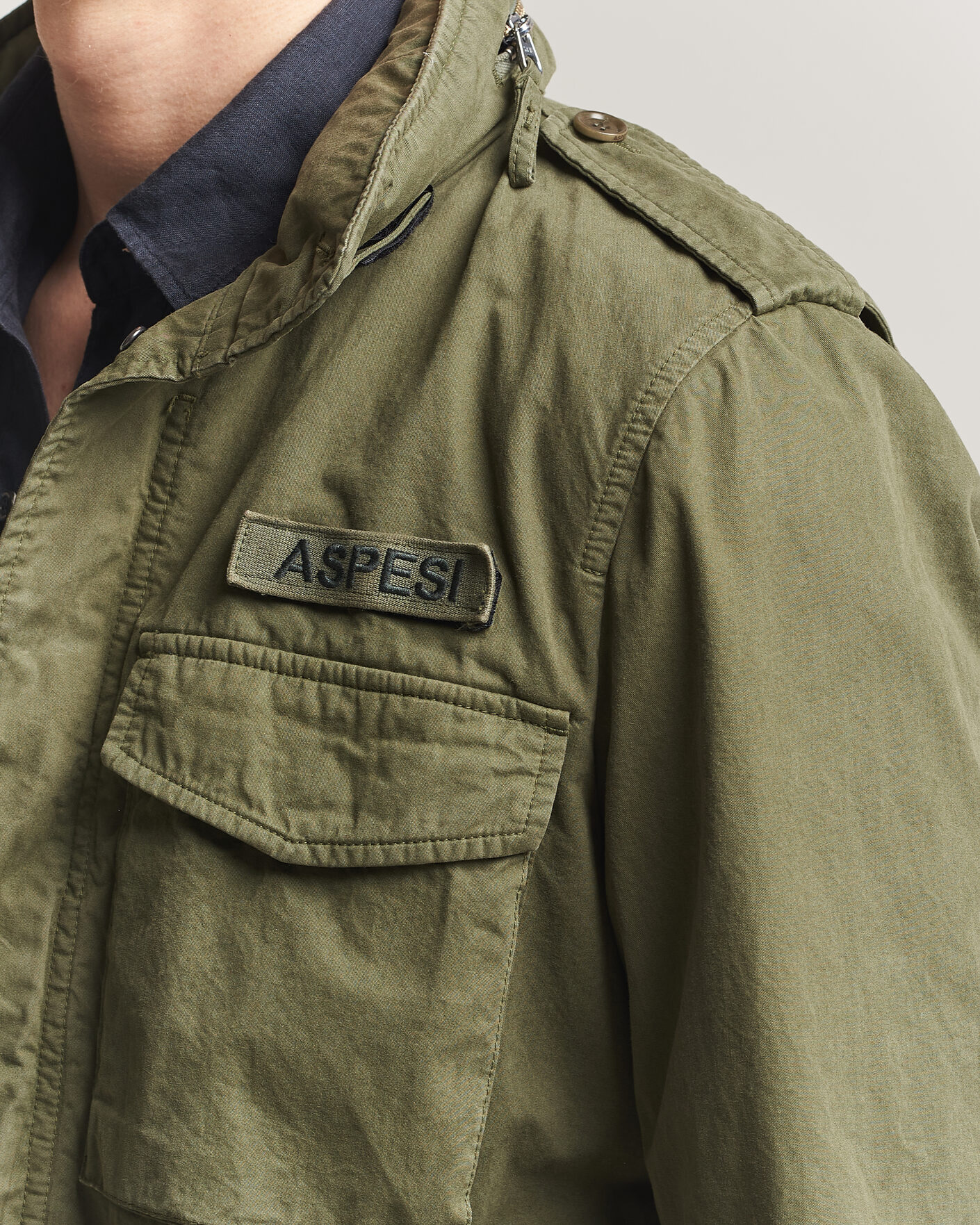 Hombres | Abrigos y chaquetas | Aspesi | Washed Cotton Field Jacket Military