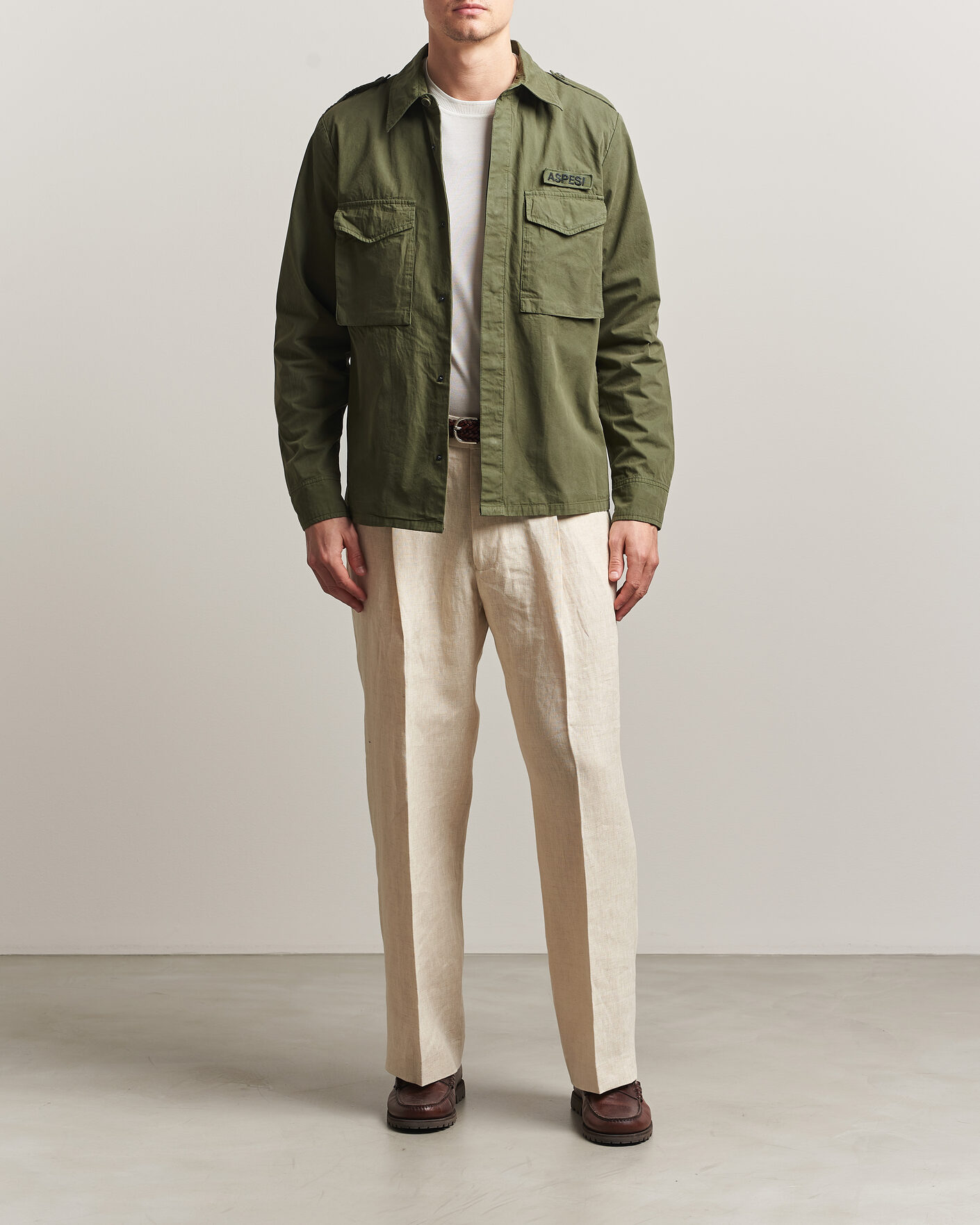 Hombres | Abrigos y chaquetas | Aspesi | Cotton Field Shirt Olive