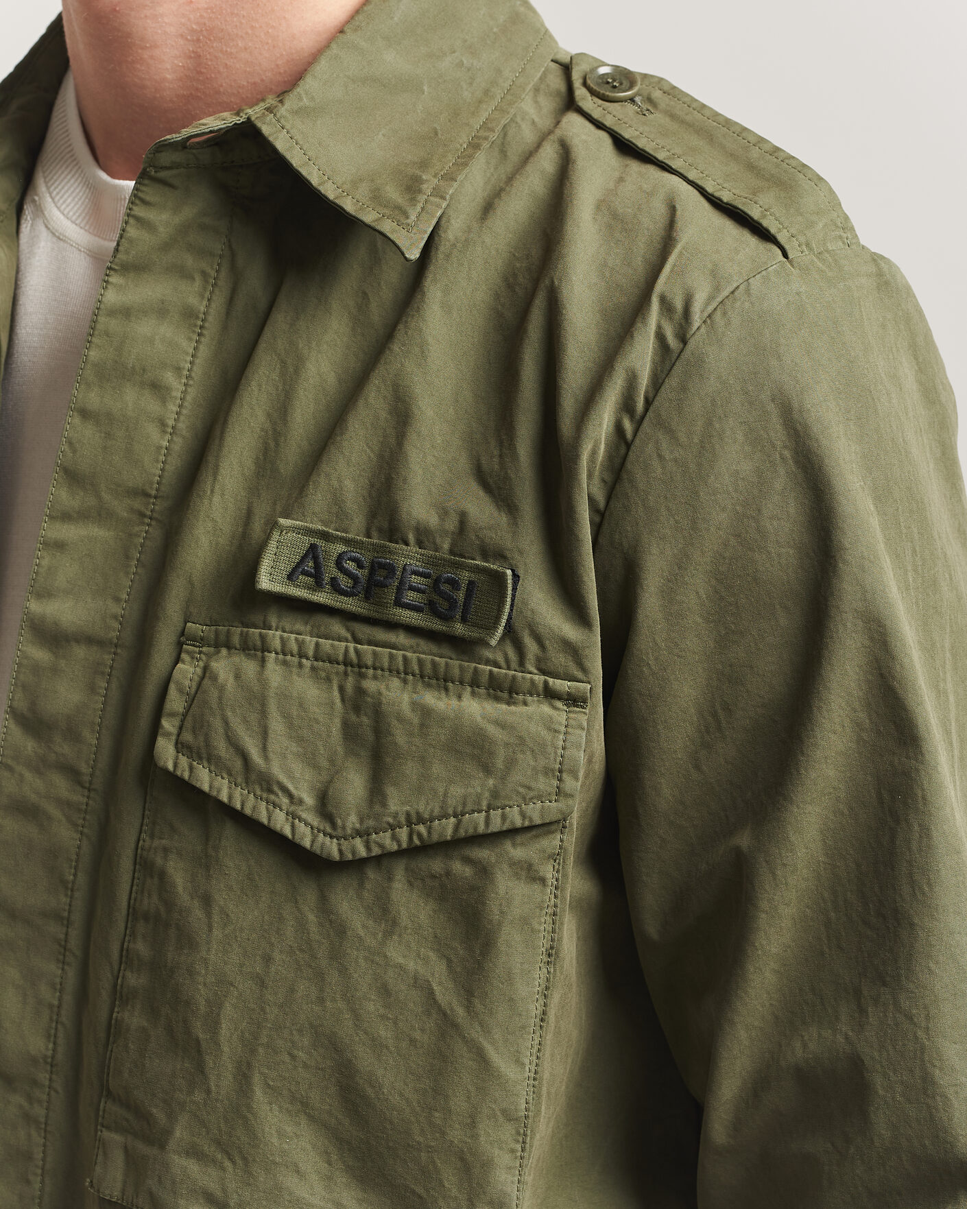 Hombres | Abrigos y chaquetas | Aspesi | Cotton Field Shirt Olive