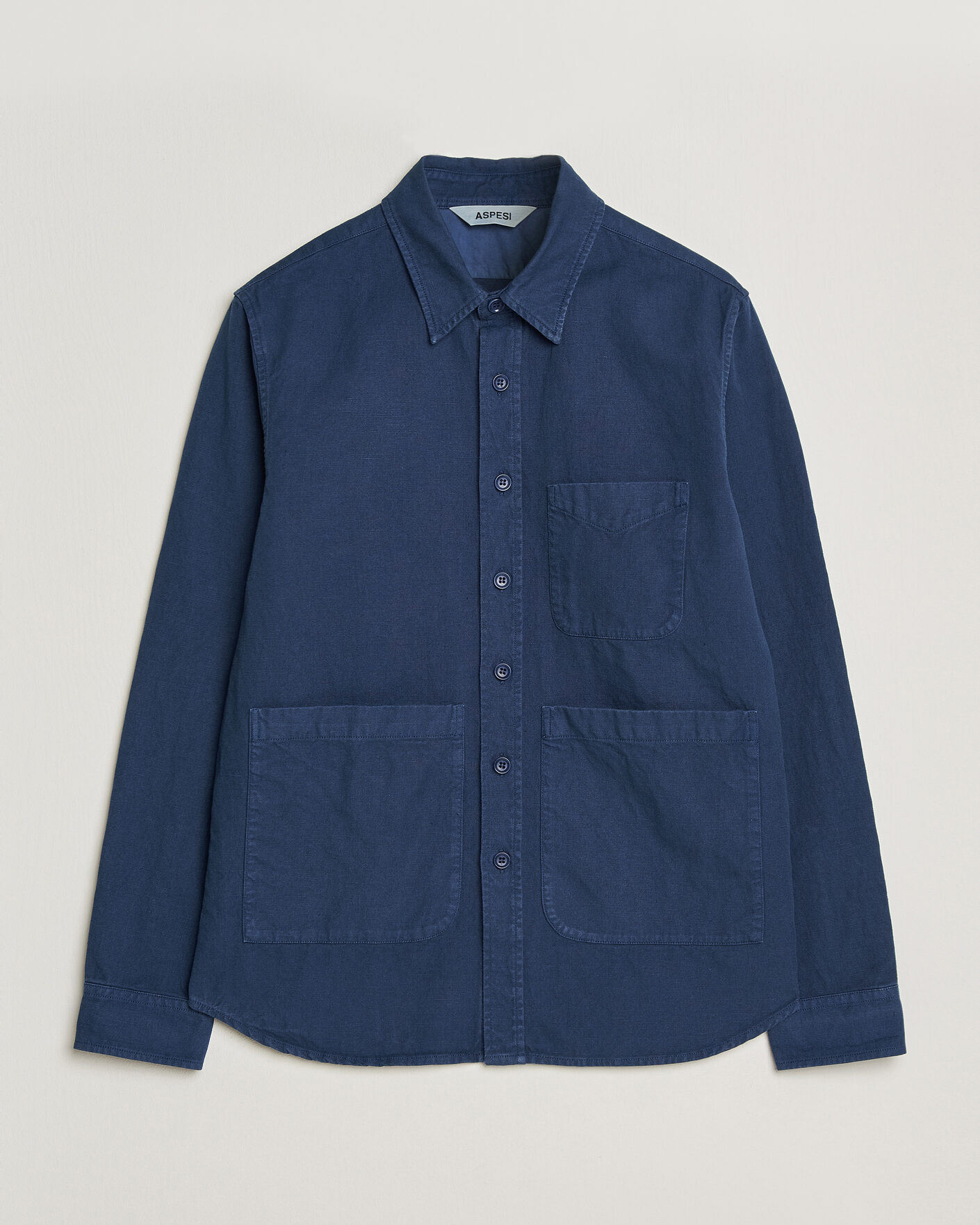 Hombres | Abrigos y chaquetas | Aspesi | Garment Dyed Utility Shirt Dark Blue