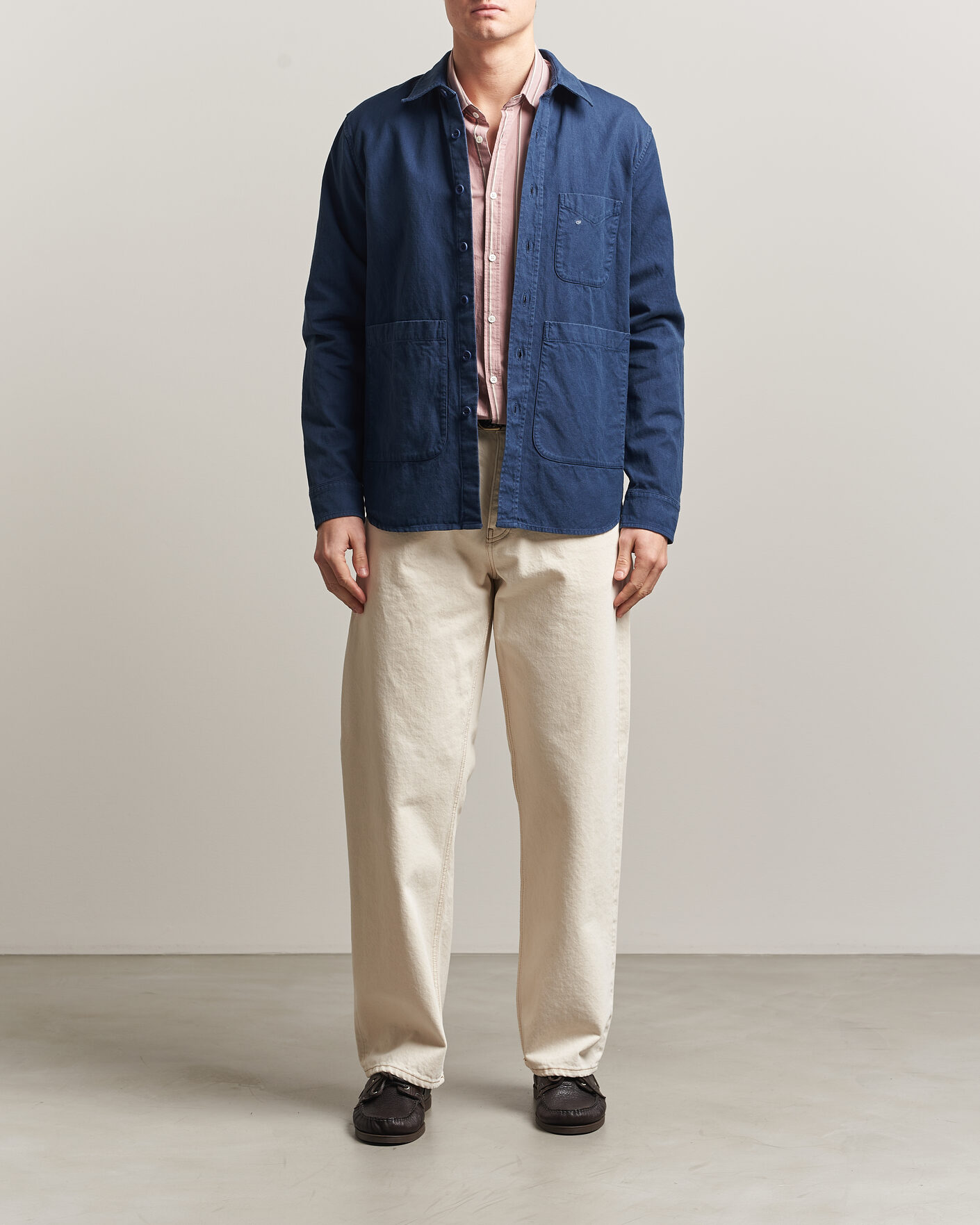 Hombres | Abrigos y chaquetas | Aspesi | Garment Dyed Utility Shirt Dark Blue