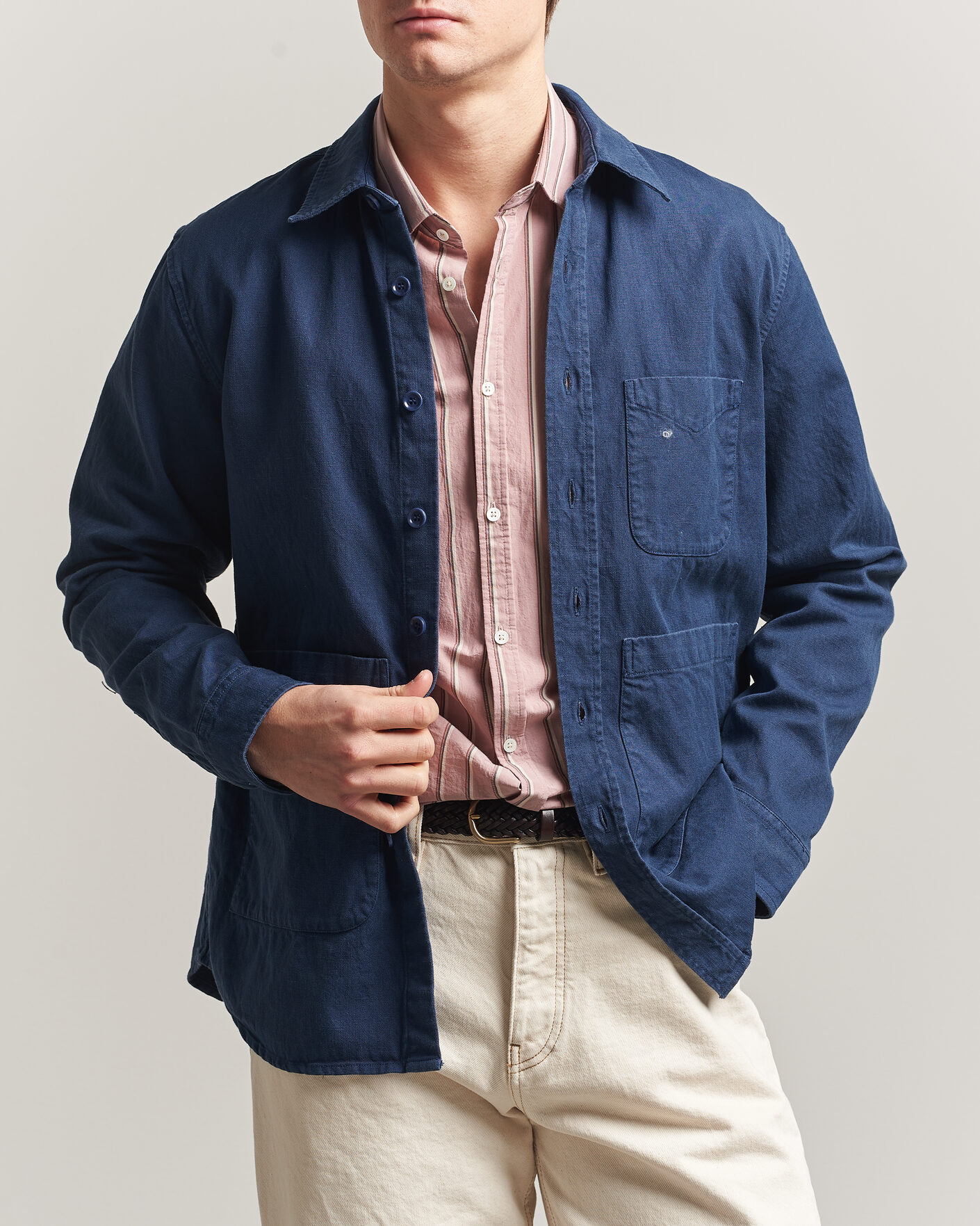 Hombres | Abrigos y chaquetas | Aspesi | Garment Dyed Utility Shirt Dark Blue