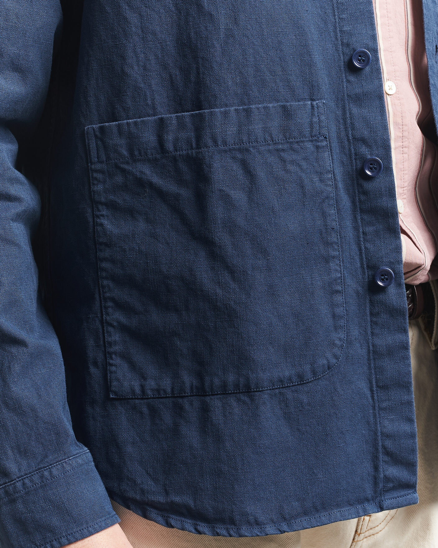 Hombres | Abrigos y chaquetas | Aspesi | Garment Dyed Utility Shirt Dark Blue