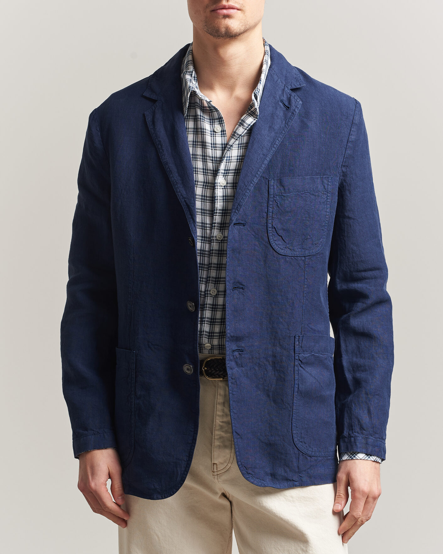 Hombres | Blazers | Aspesi | Samuraki Linen Blazer Navy