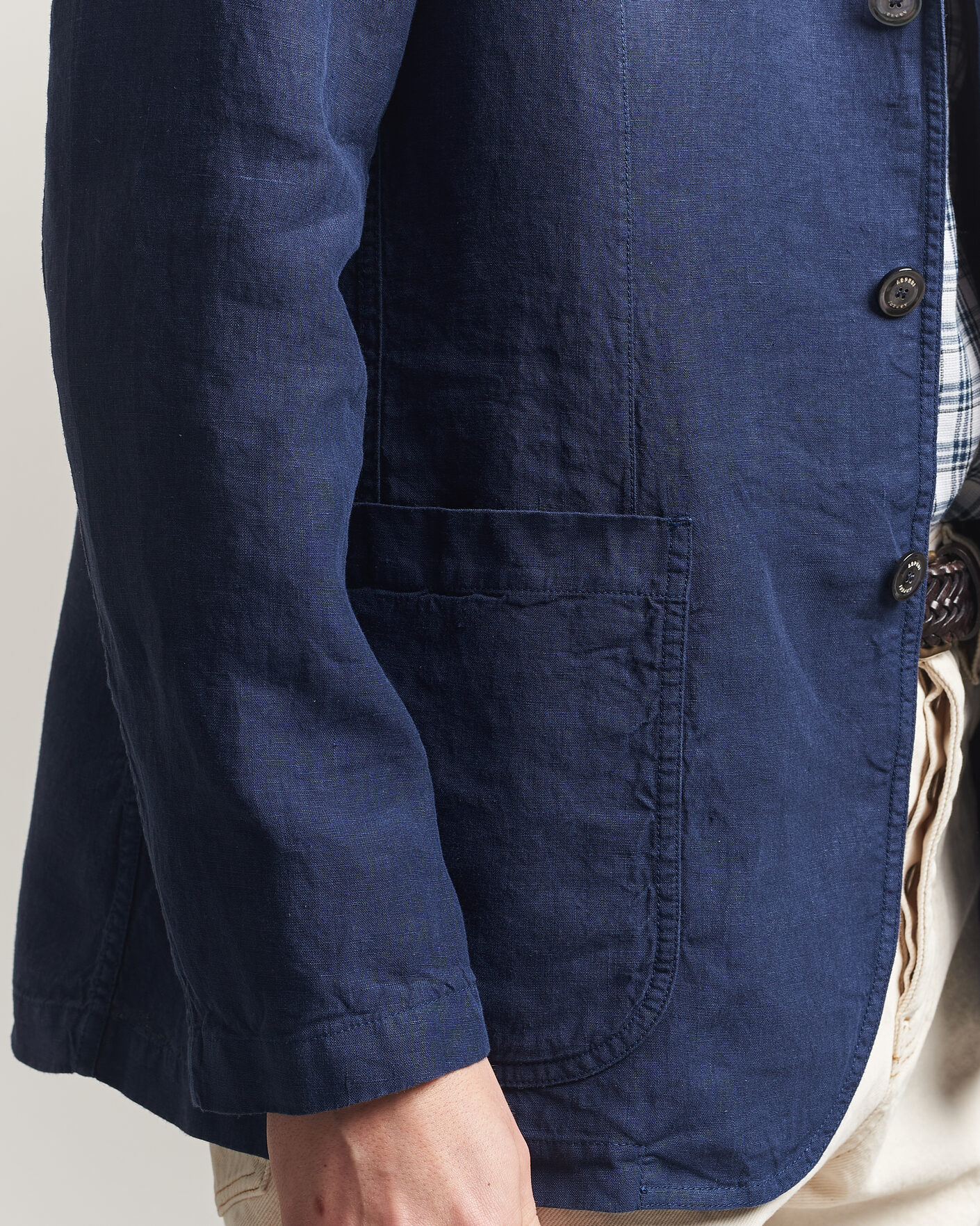 Hombres | Blazers | Aspesi | Samuraki Linen Blazer Navy