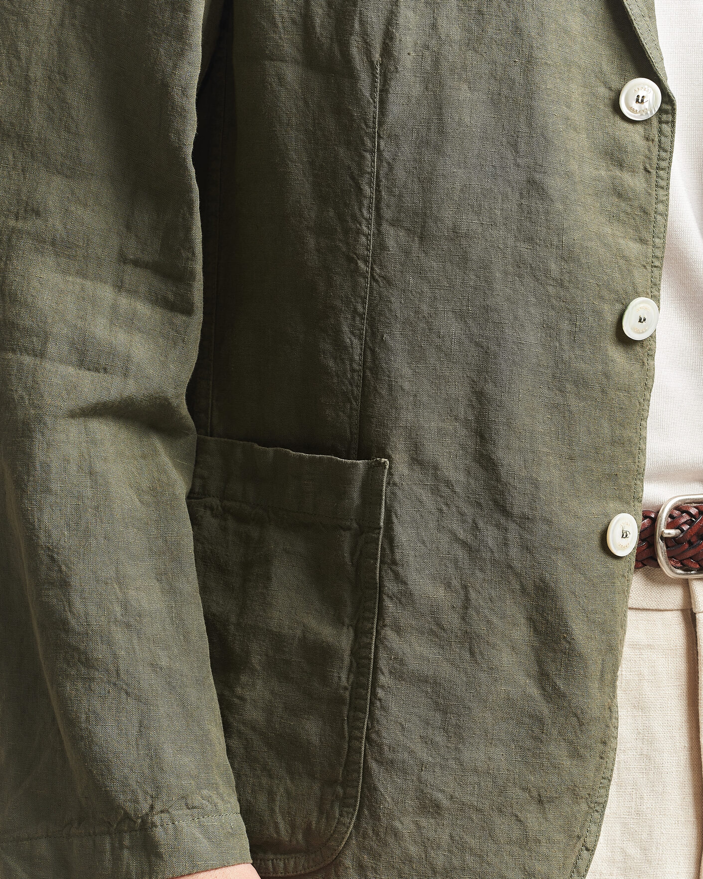 Hombres | Blazers | Aspesi | Samuraki Linen Blazer Military