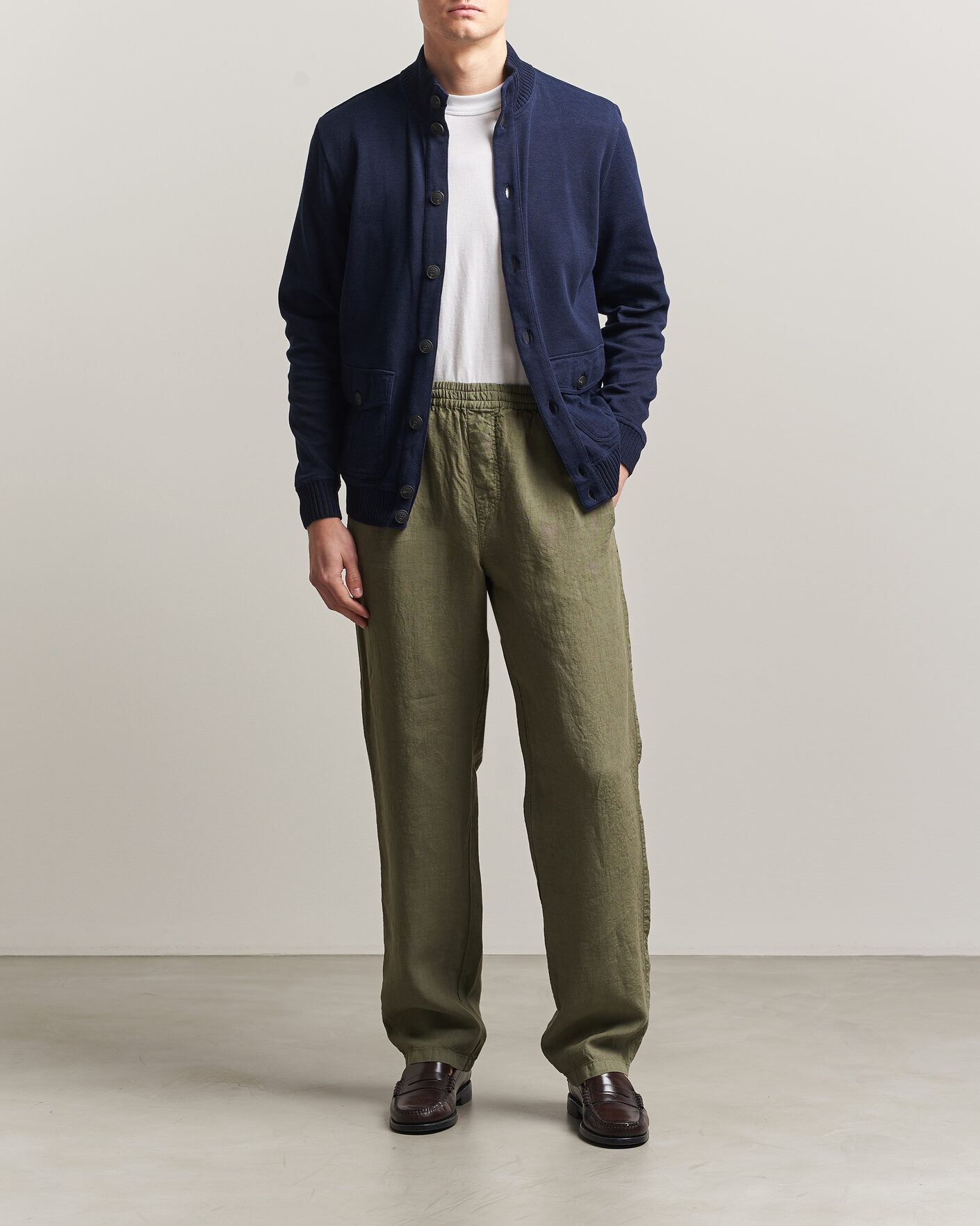 Hombres | Pantalones | Aspesi | Ventura Linen Pants Military