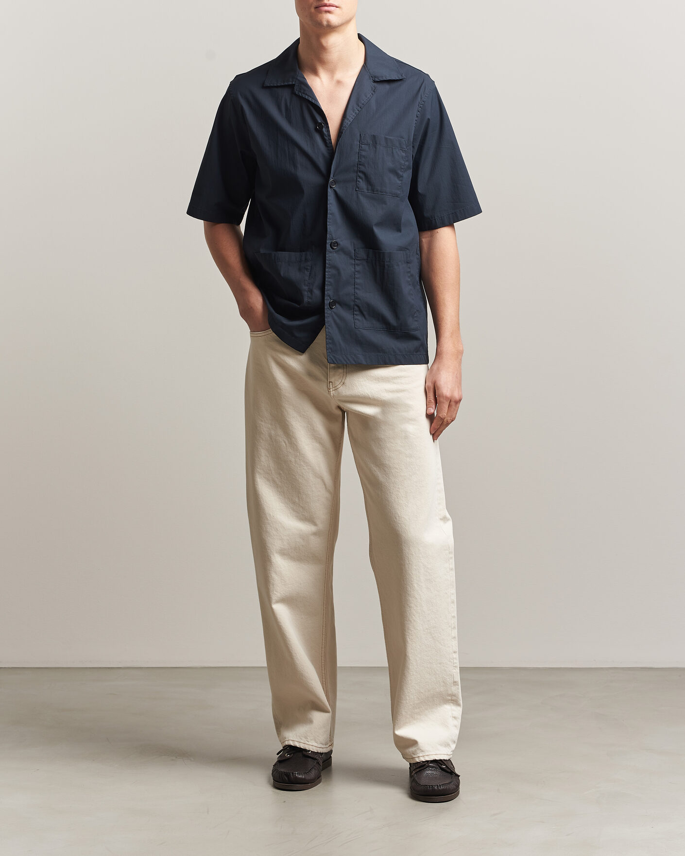 Hombres | Camisas | Aspesi | Ago Short Sleeve Shirt Navy