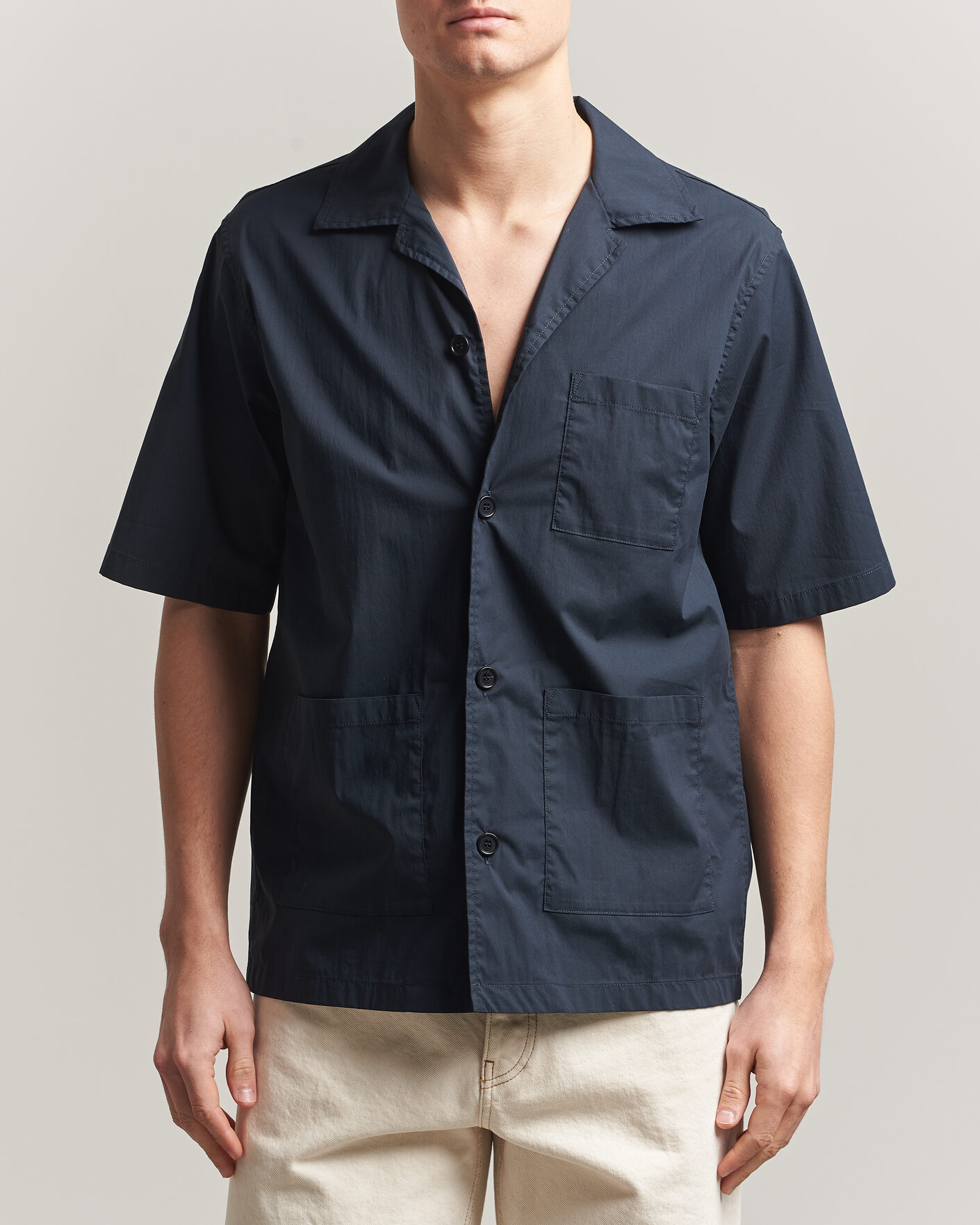 Hombres | Camisas | Aspesi | Ago Short Sleeve Shirt Navy