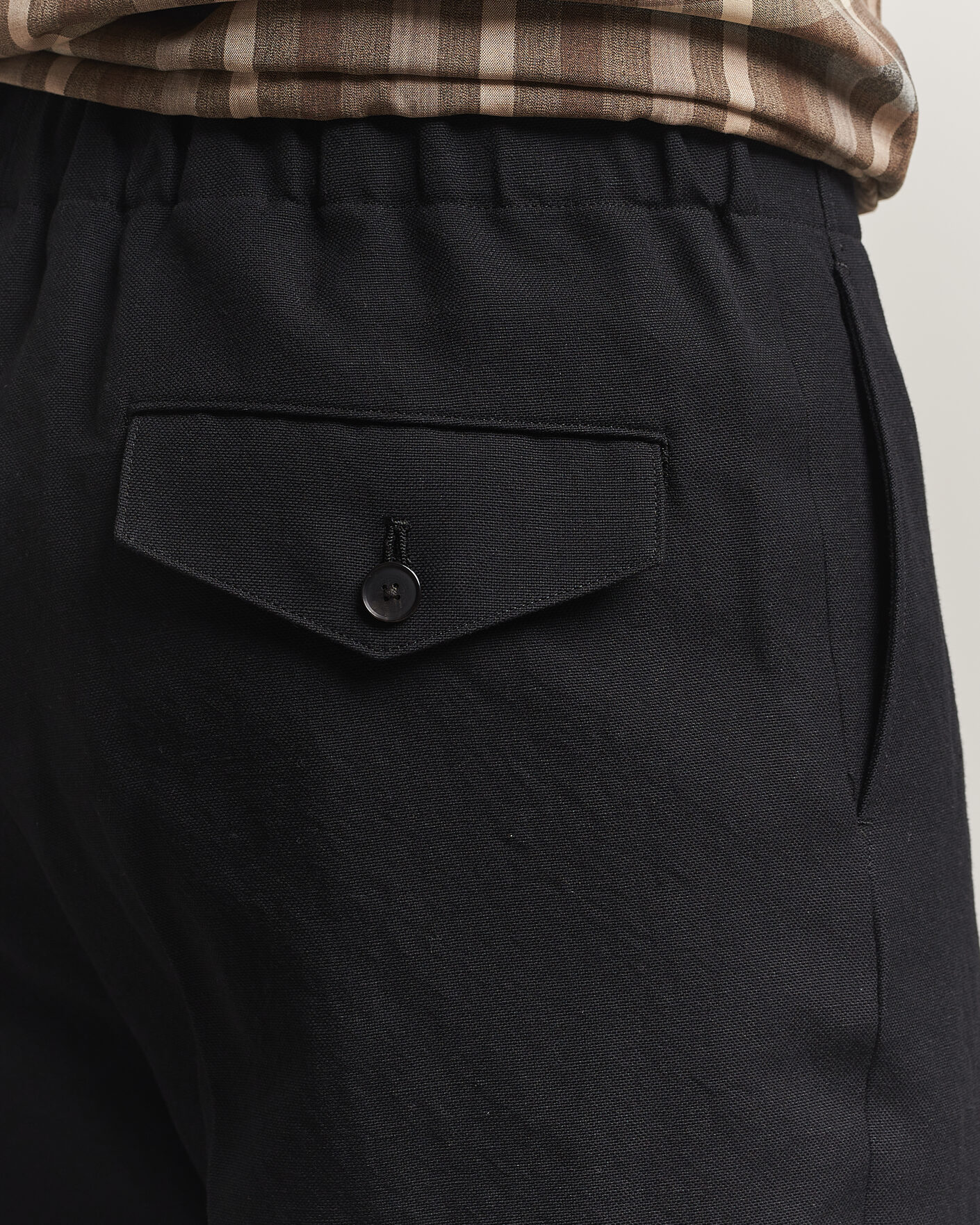 Hombres | Pantalones | Auralee | Wool/Linen Ox Drawstring Pants Black