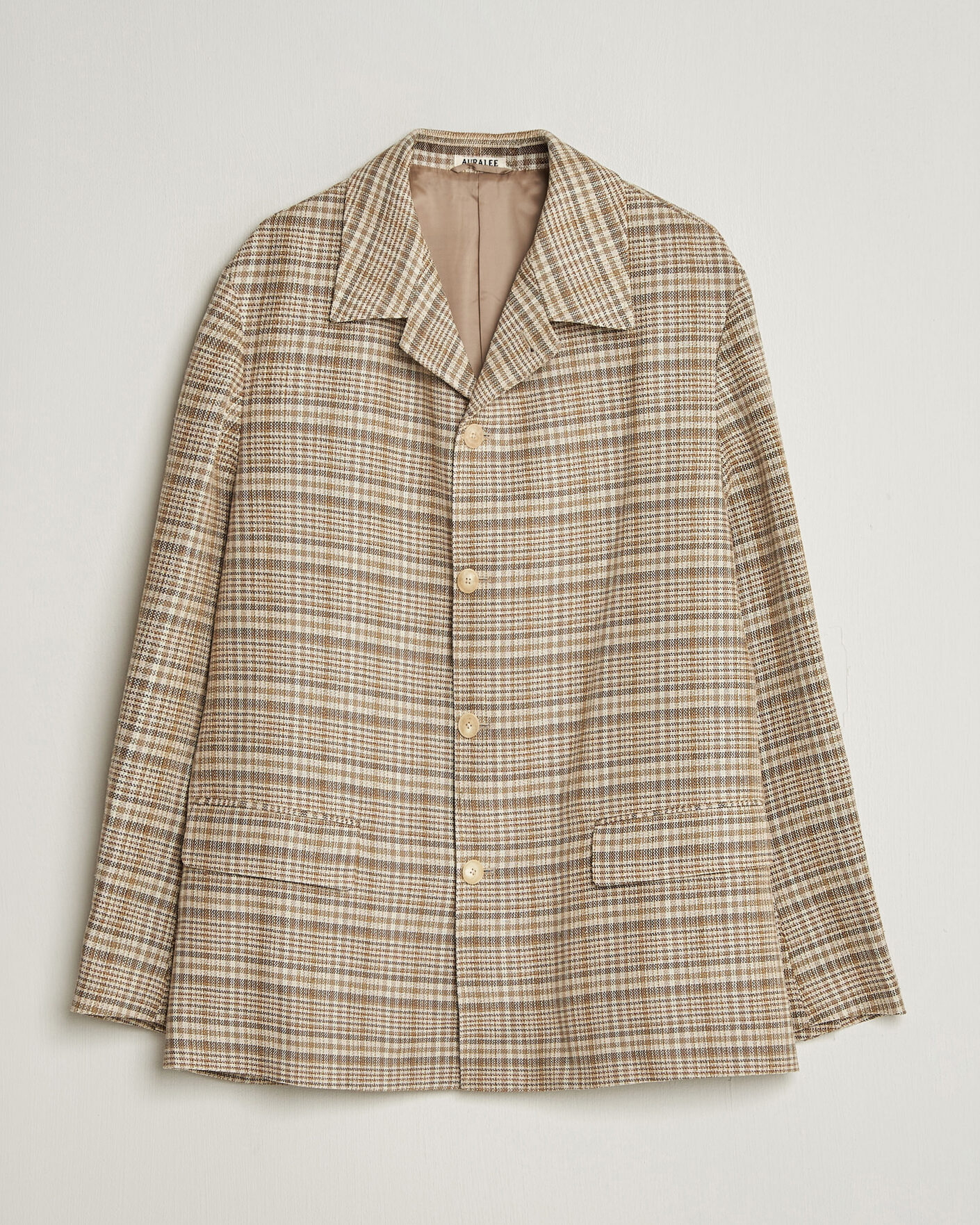 Hombres | Abrigos y chaquetas | Auralee | Silk/Linen Chore Jacket Beige Check