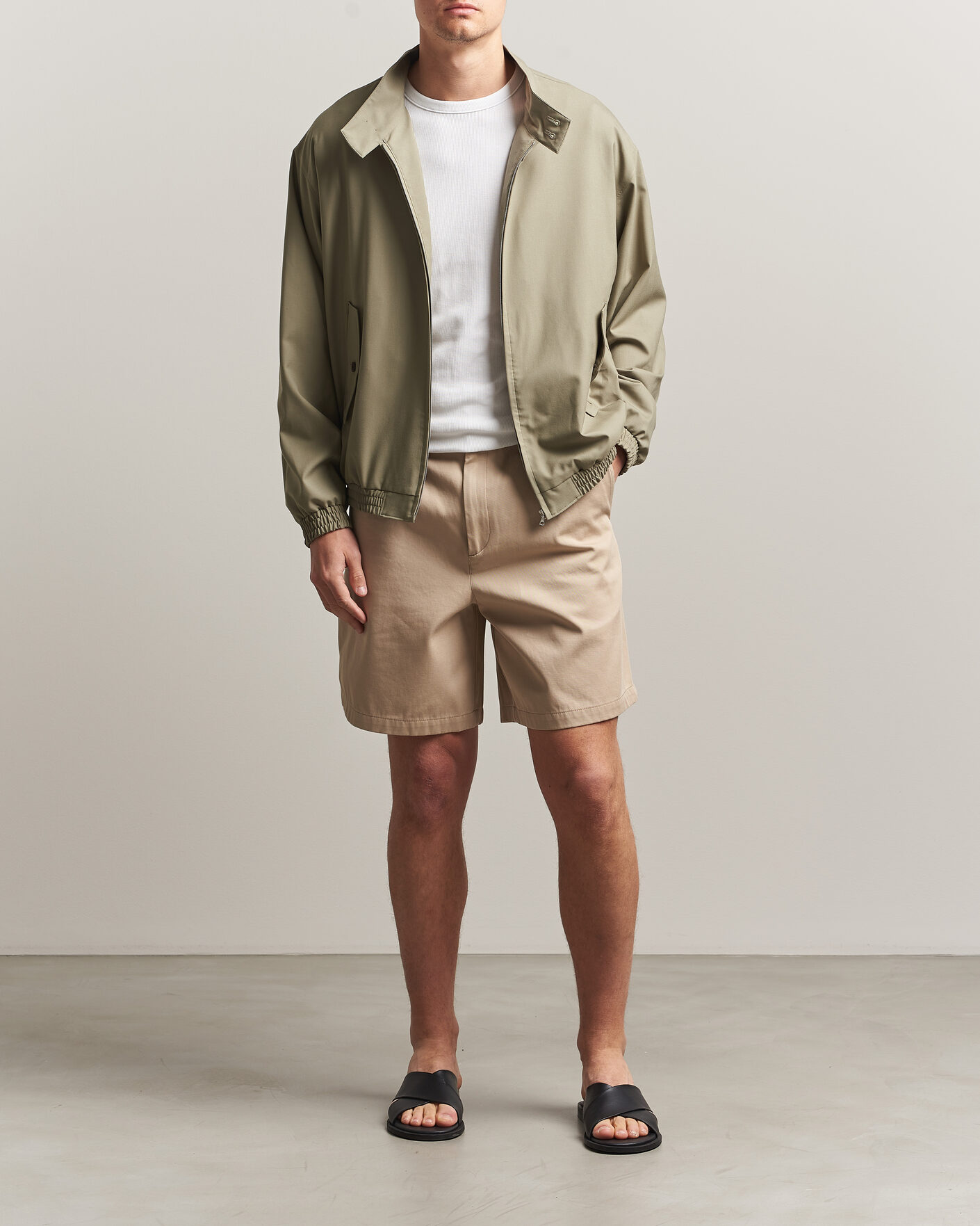 Hombres | Abrigos y chaquetas | Auralee | Wool Zip Bomber Jacket Light Khaki