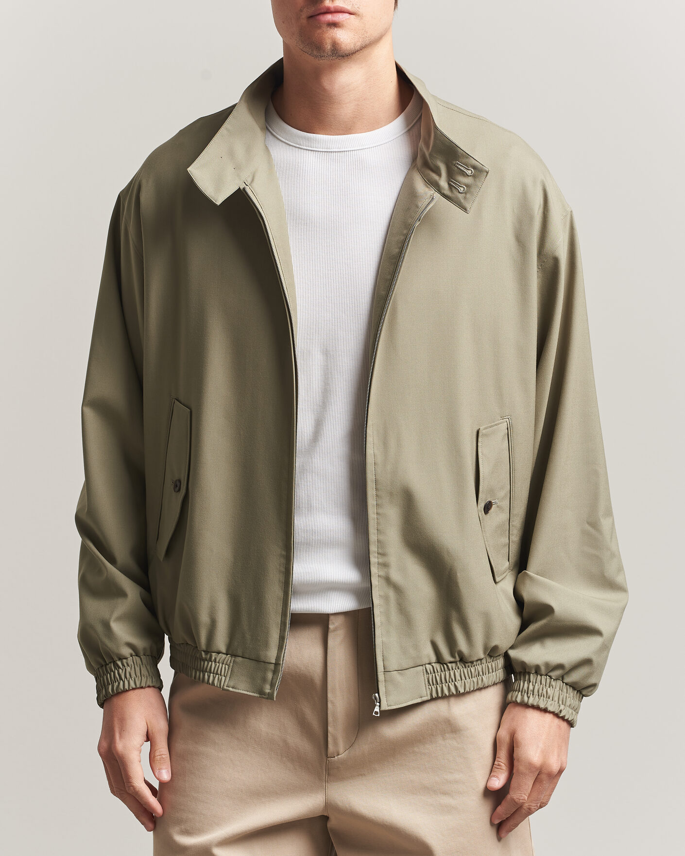 Hombres | Abrigos y chaquetas | Auralee | Wool Zip Bomber Jacket Light Khaki