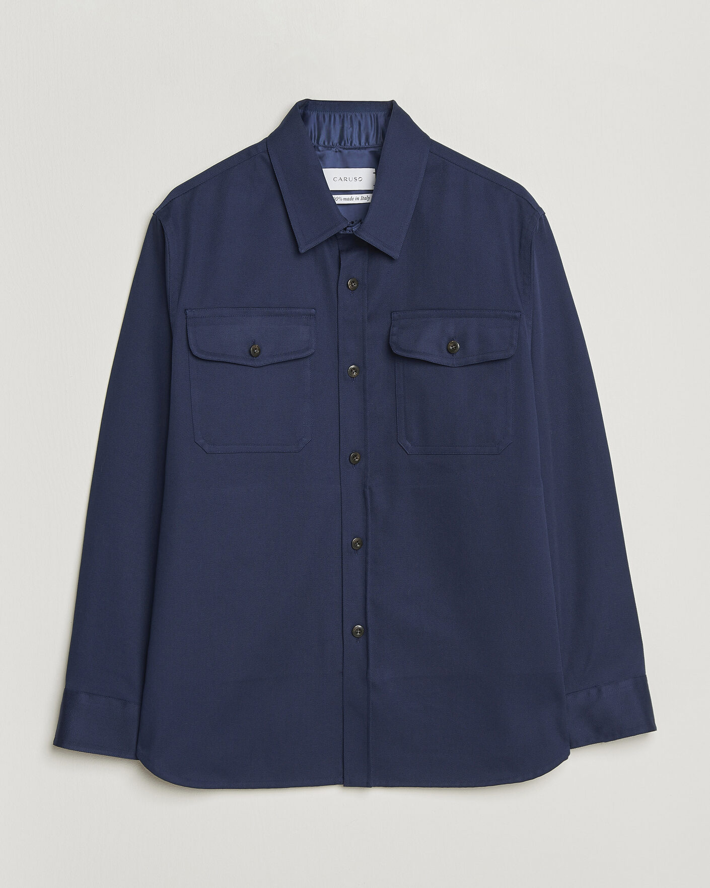 Hombres | Camisas | Caruso | Twill Cotton Overshirt Navy